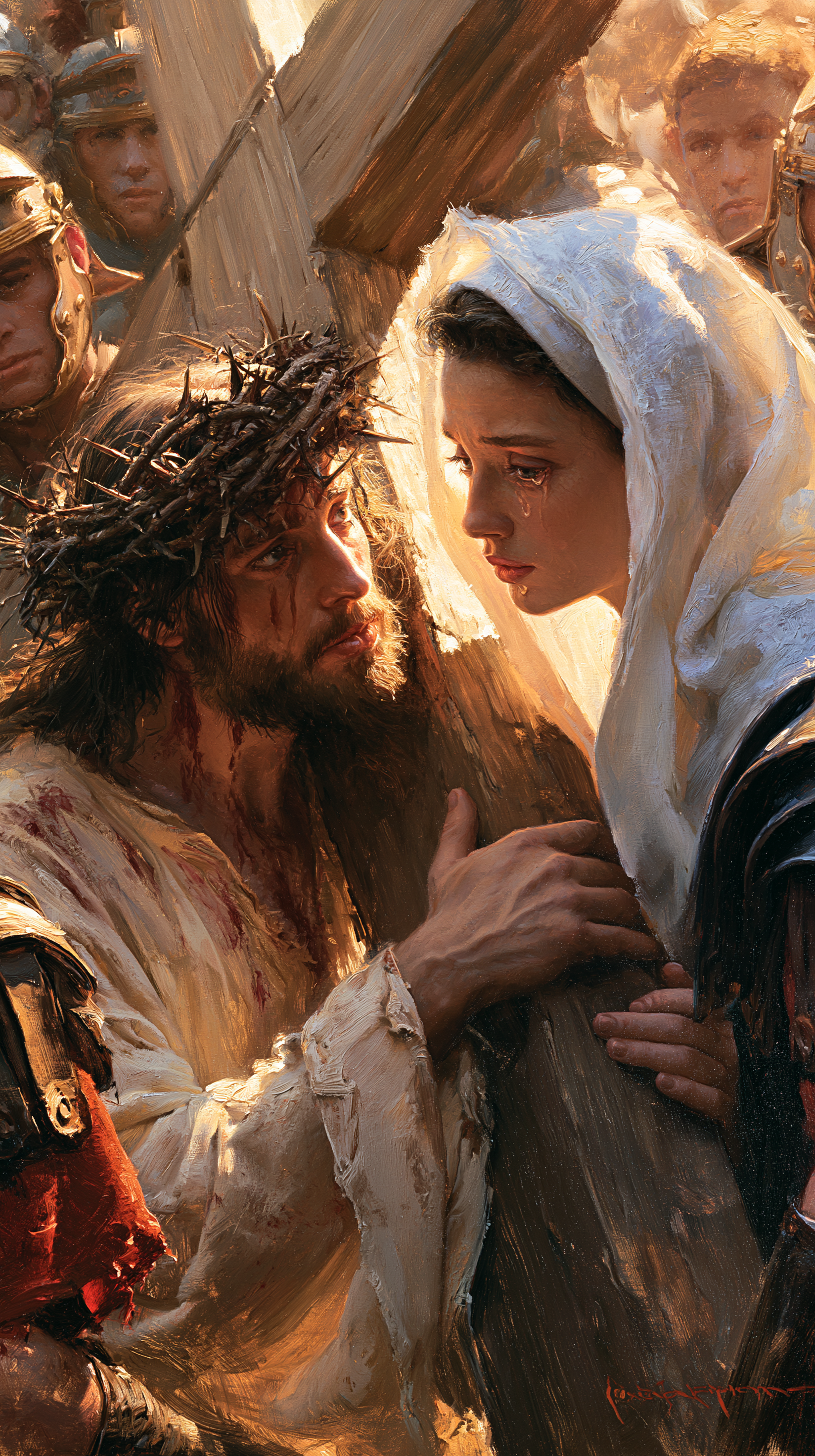 Le Chemin de croix — Jésus rencontre sa mère · Portrait n° 42 — aperçu de la finition sélectionnée