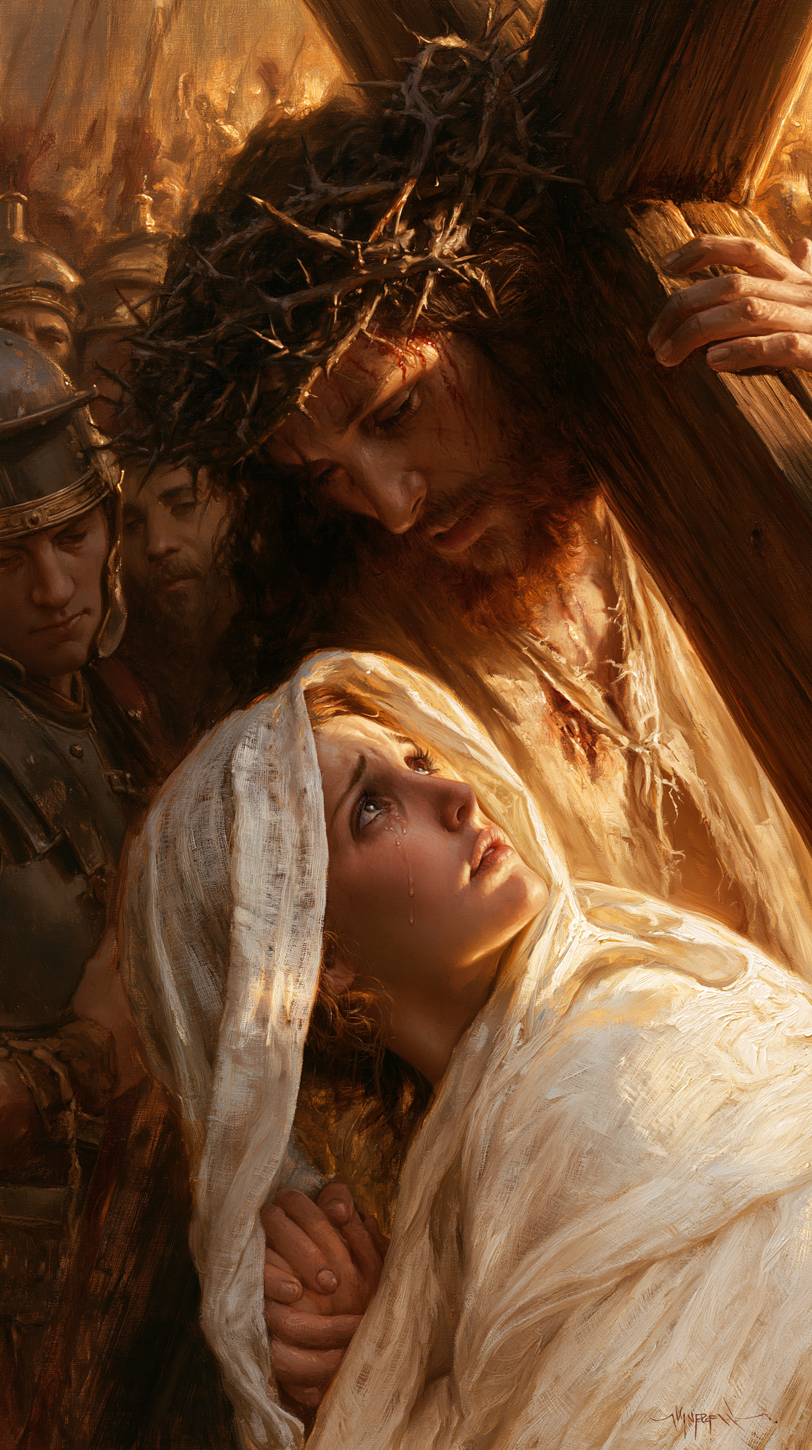 Le Chemin de croix — Jésus rencontre sa mère · Portrait n° 44 — aperçu de la finition sélectionnée