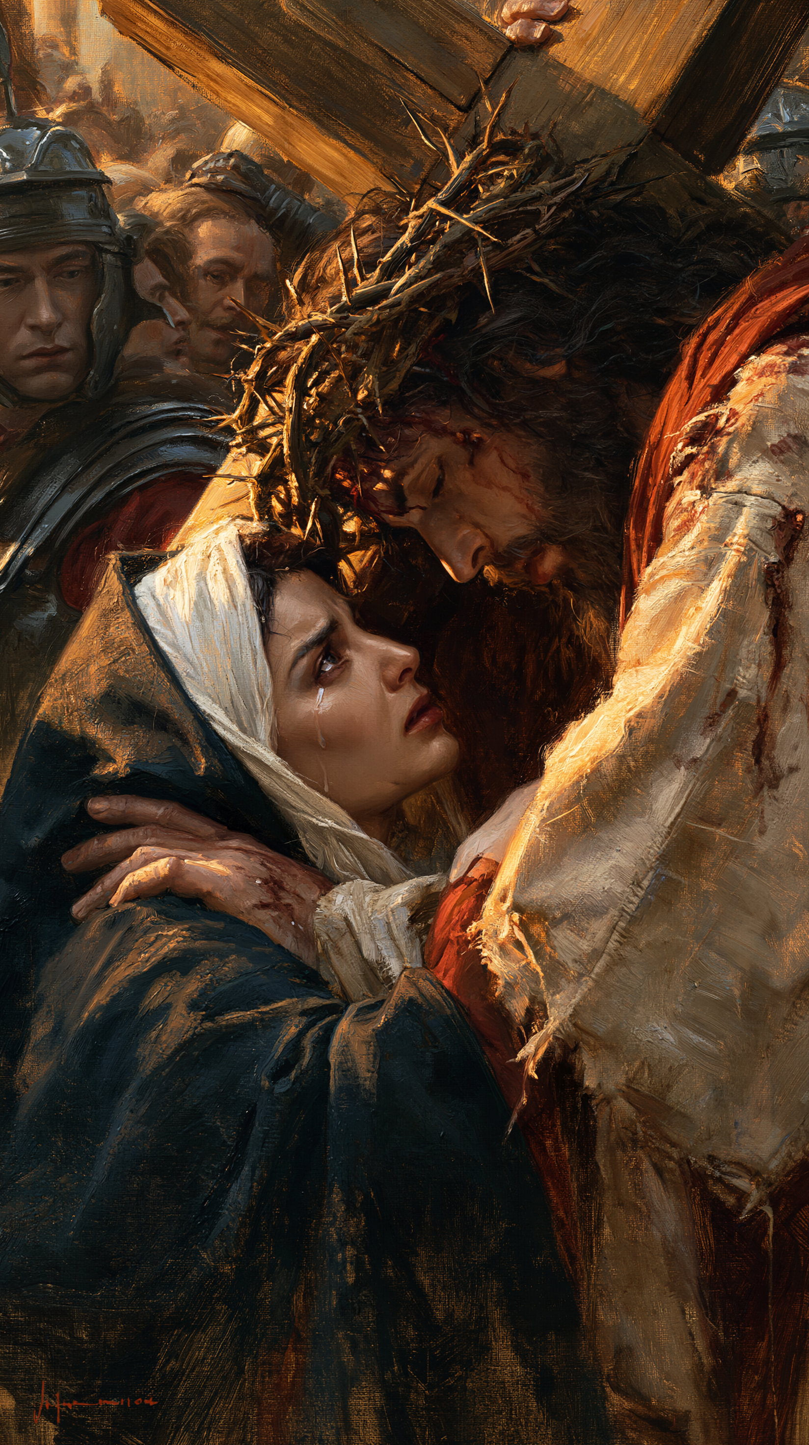 Le Chemin de croix — Jésus rencontre sa mère · Portrait n° 47 — aperçu de la finition sélectionnée