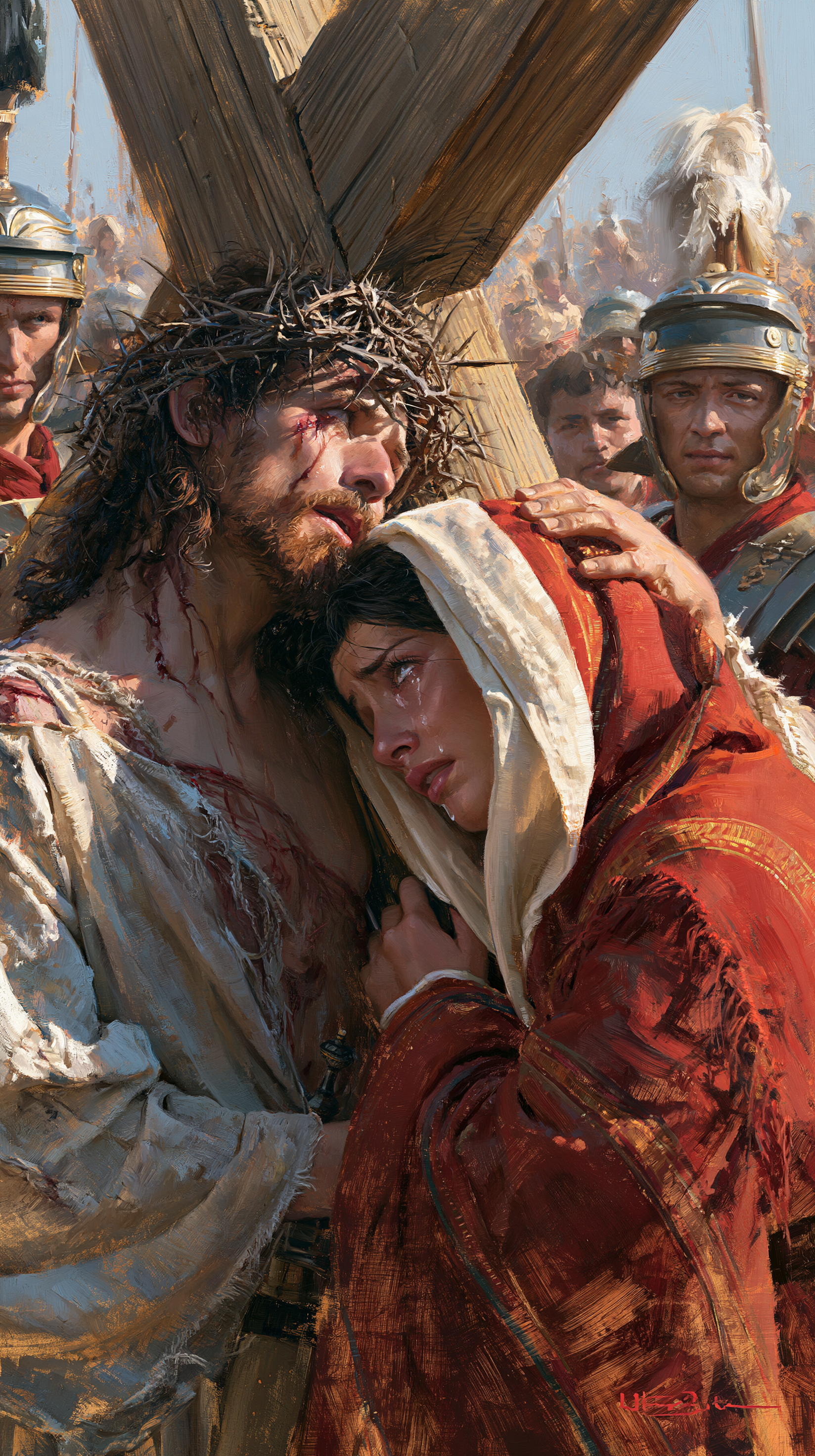 Le Chemin de croix — Jésus rencontre sa mère · Portrait n° 50 — aperçu de la finition sélectionnée