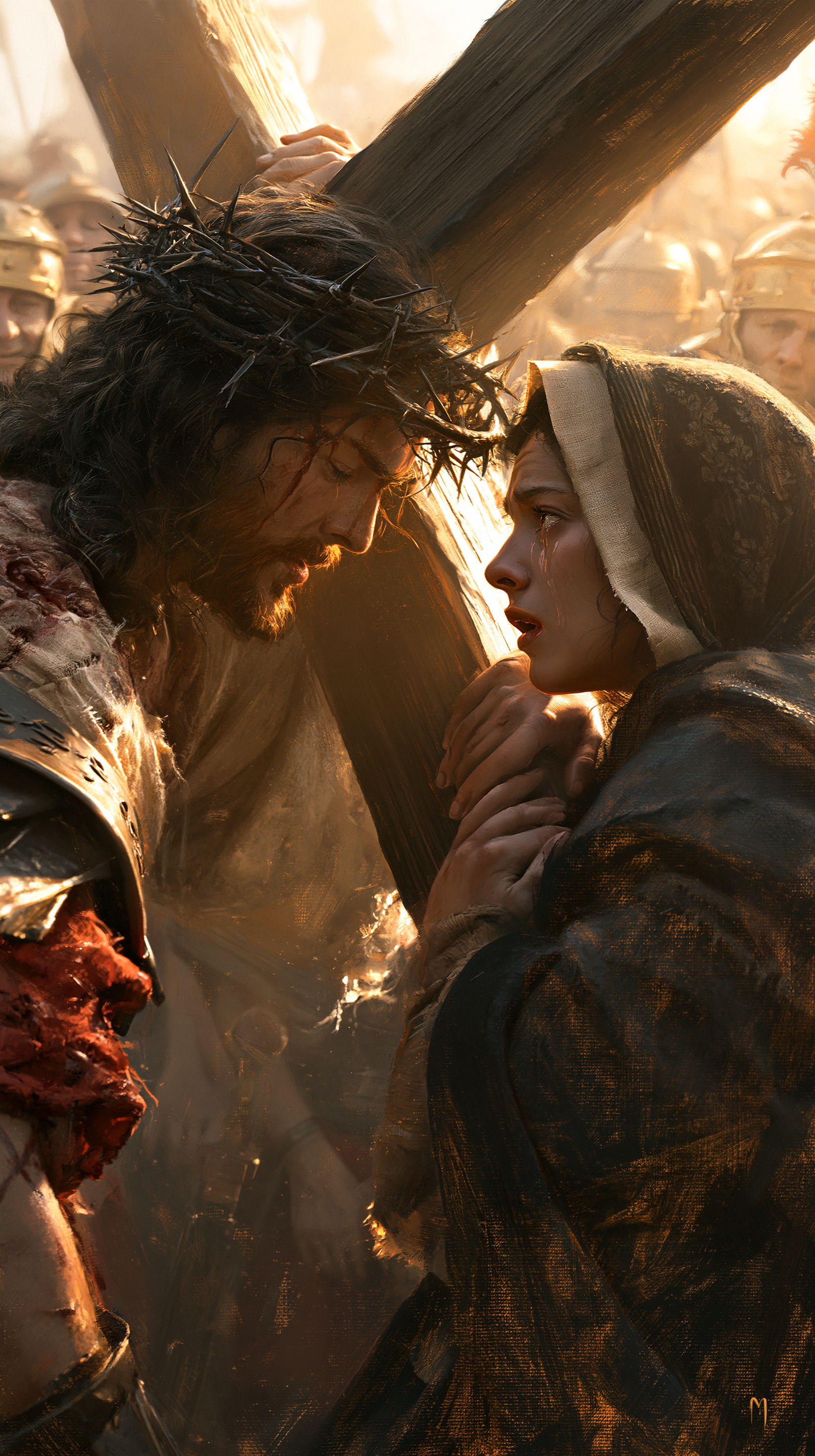 Le Chemin de croix — Jésus rencontre sa mère · Portrait n° 52 — aperçu de la finition sélectionnée
