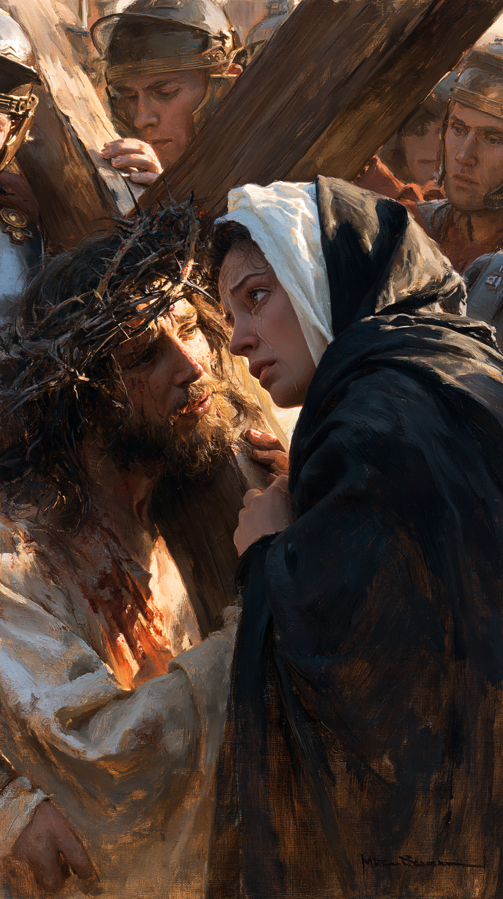 Le Chemin de croix — Jésus rencontre sa mère · Portrait n° 54 — aperçu de la finition sélectionnée