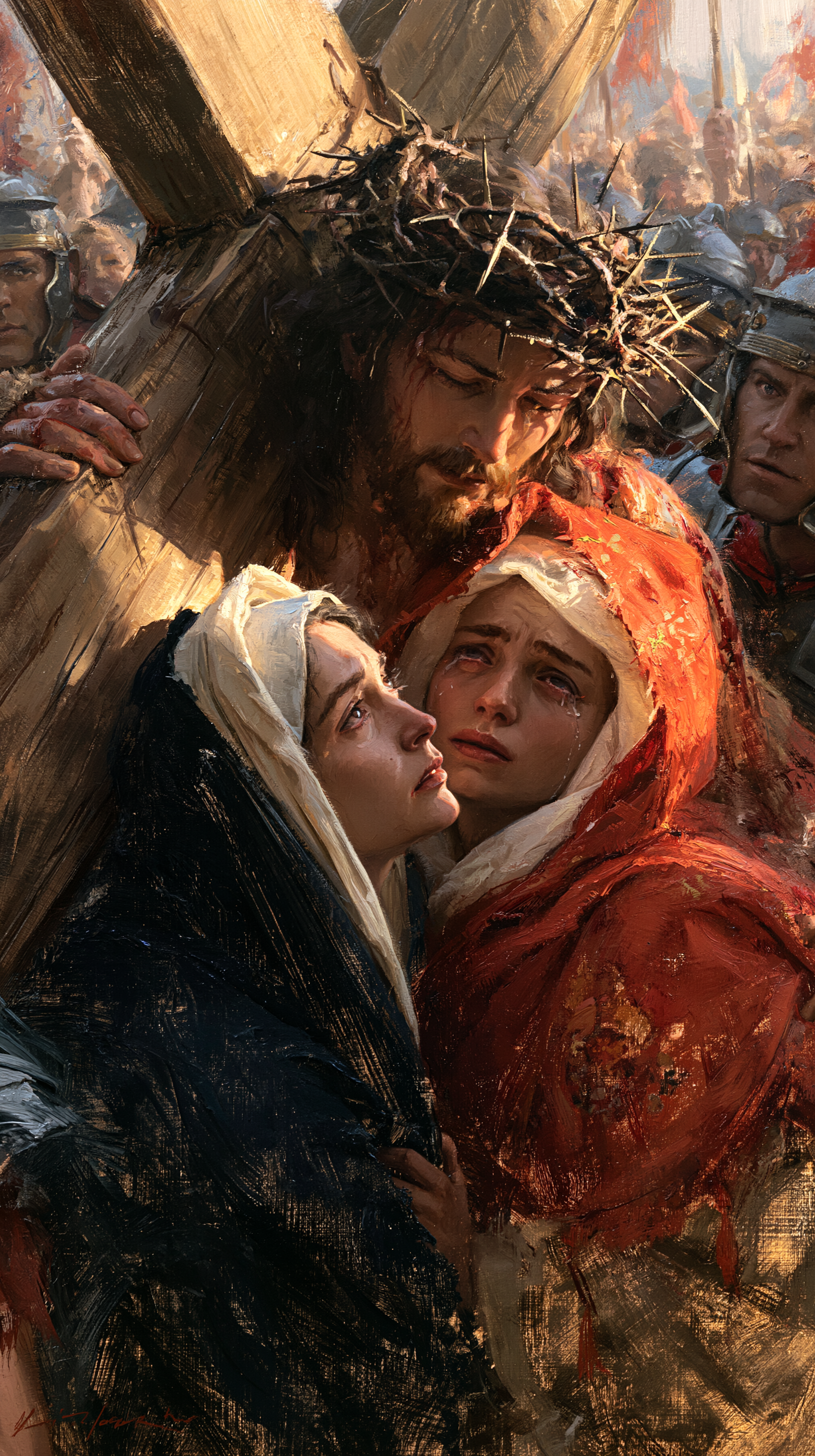 Le Chemin de croix — Jésus rencontre sa mère · Portrait n° 55 — aperçu de la finition sélectionnée