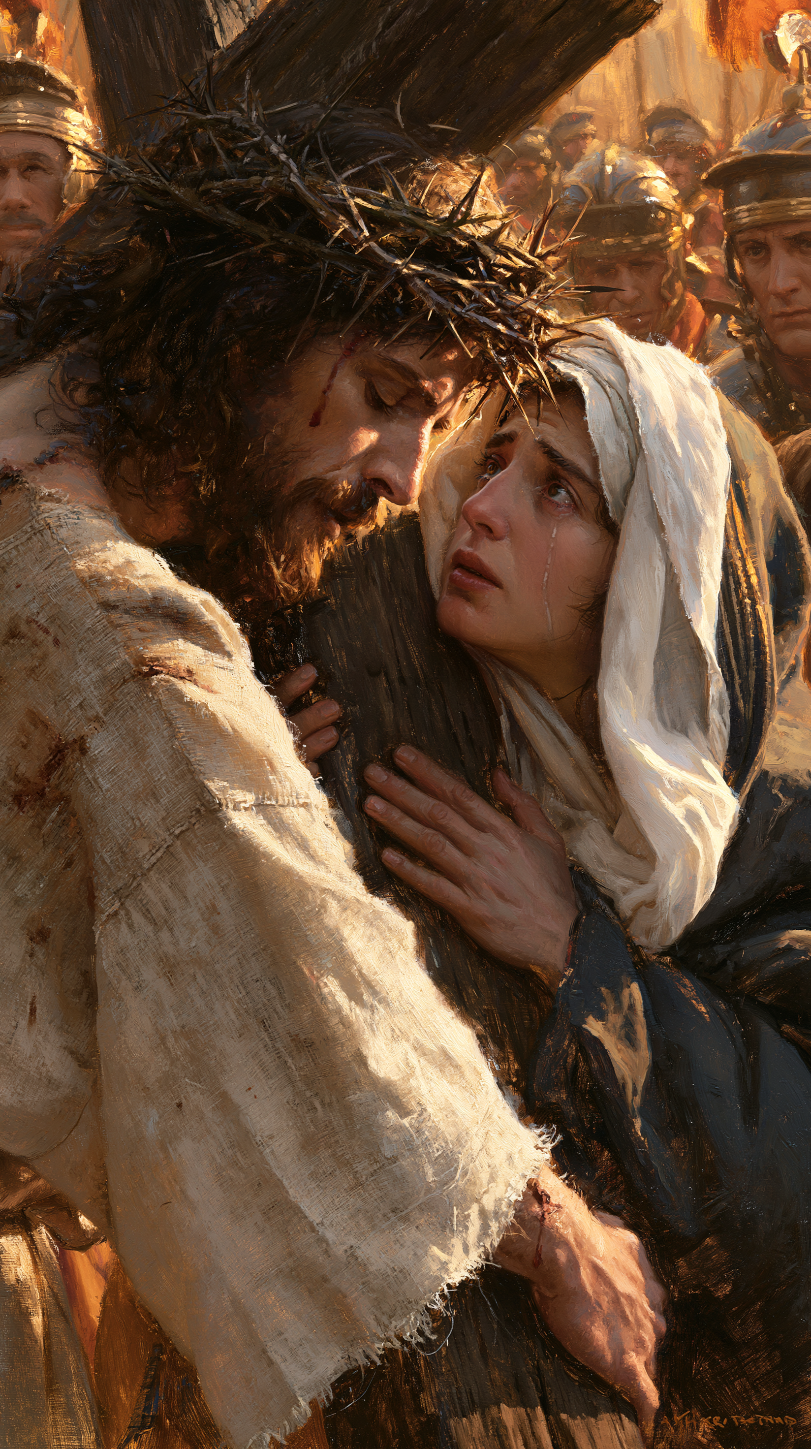 Le Chemin de croix — Jésus rencontre sa mère · Portrait n° 56 — aperçu de la finition sélectionnée