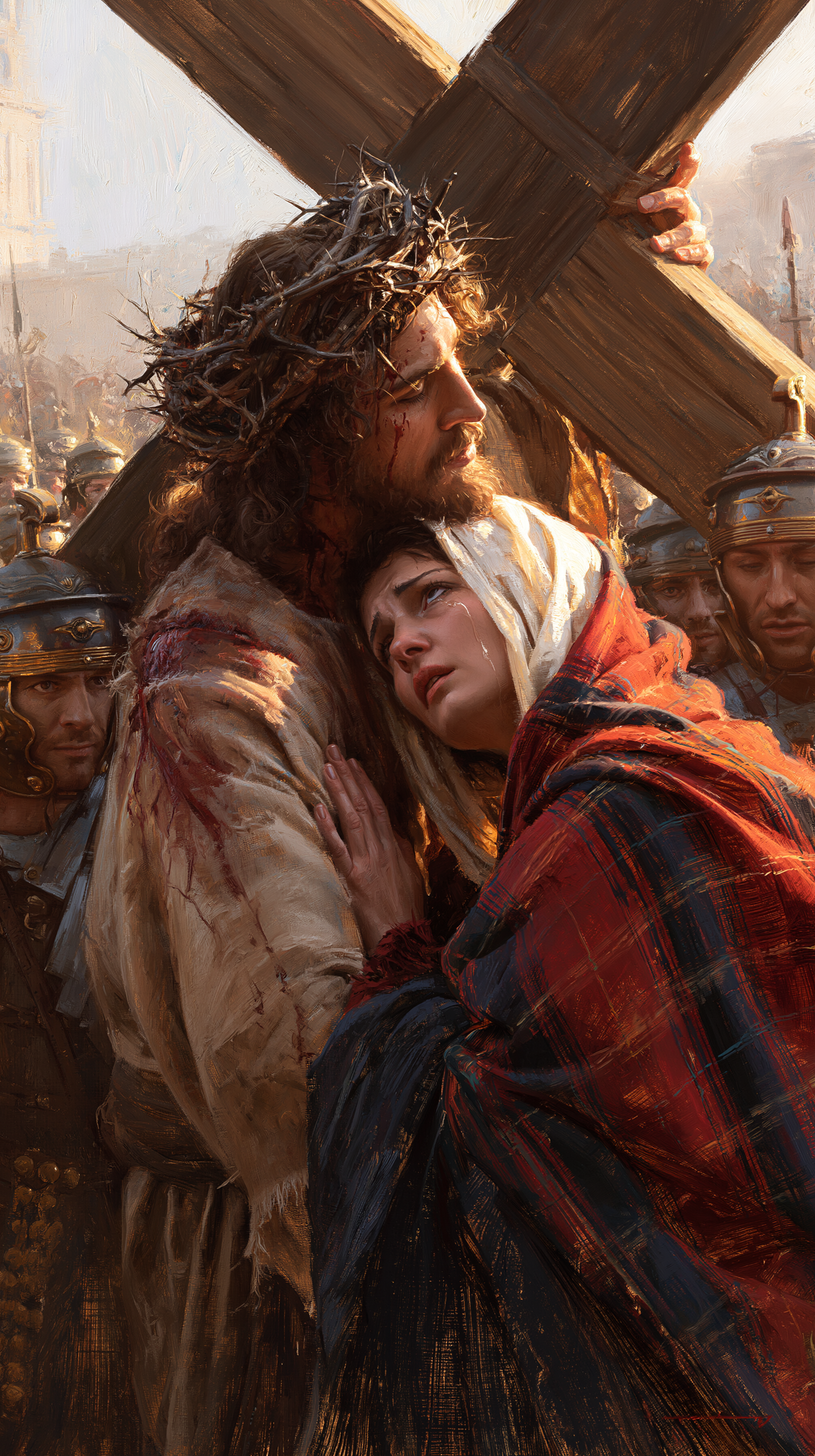 Le Chemin de croix — Jésus rencontre sa mère · Portrait n° 57 — aperçu de la finition sélectionnée