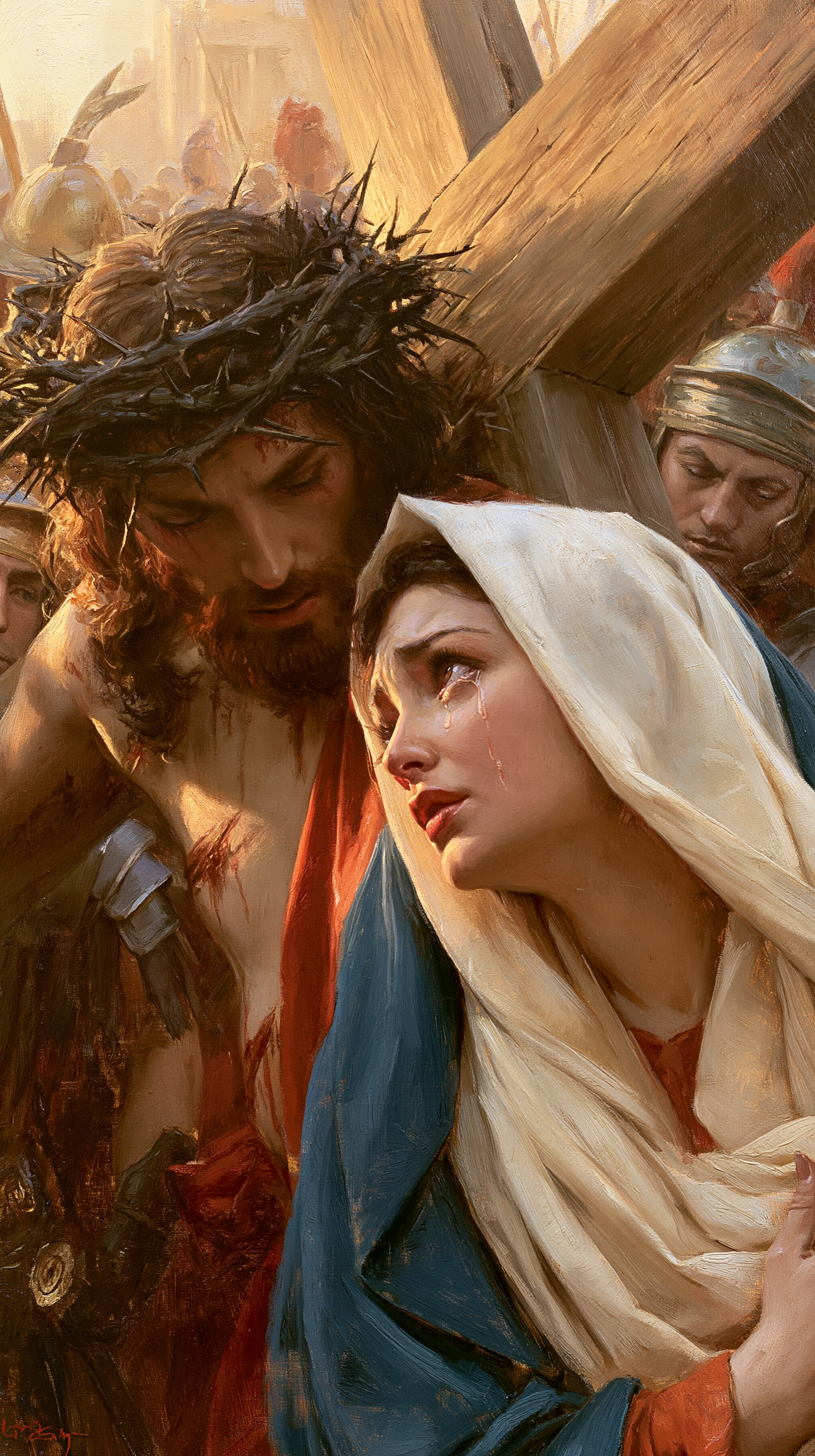 Le Chemin de croix — Jésus rencontre sa mère · Portrait n° 59 — aperçu de la finition sélectionnée