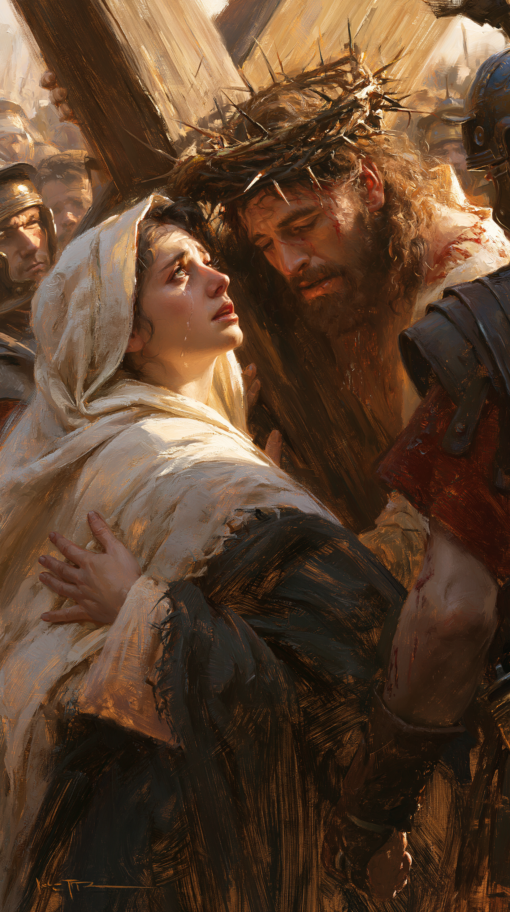 Le Chemin de croix — Jésus rencontre sa mère · Portrait n° 61 — aperçu de la finition sélectionnée
