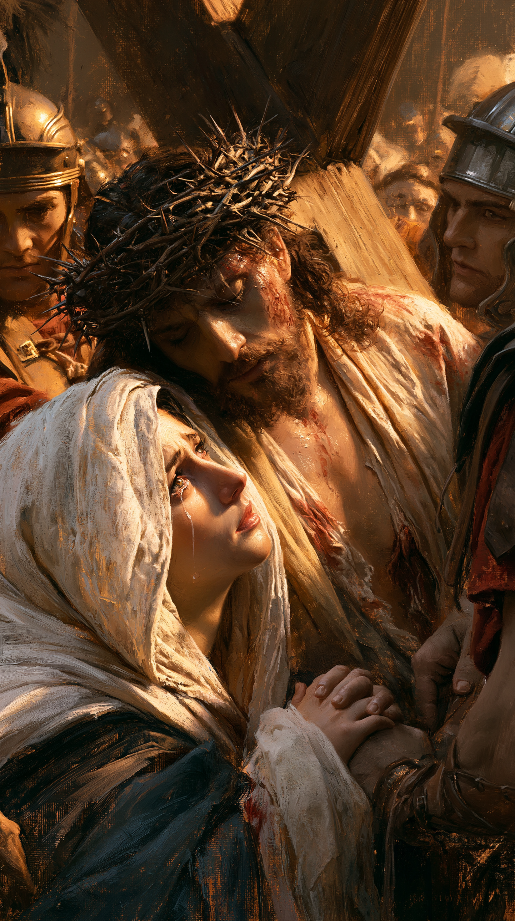 Le Chemin de croix — Jésus rencontre sa mère · Portrait n° 63 — aperçu de la finition sélectionnée