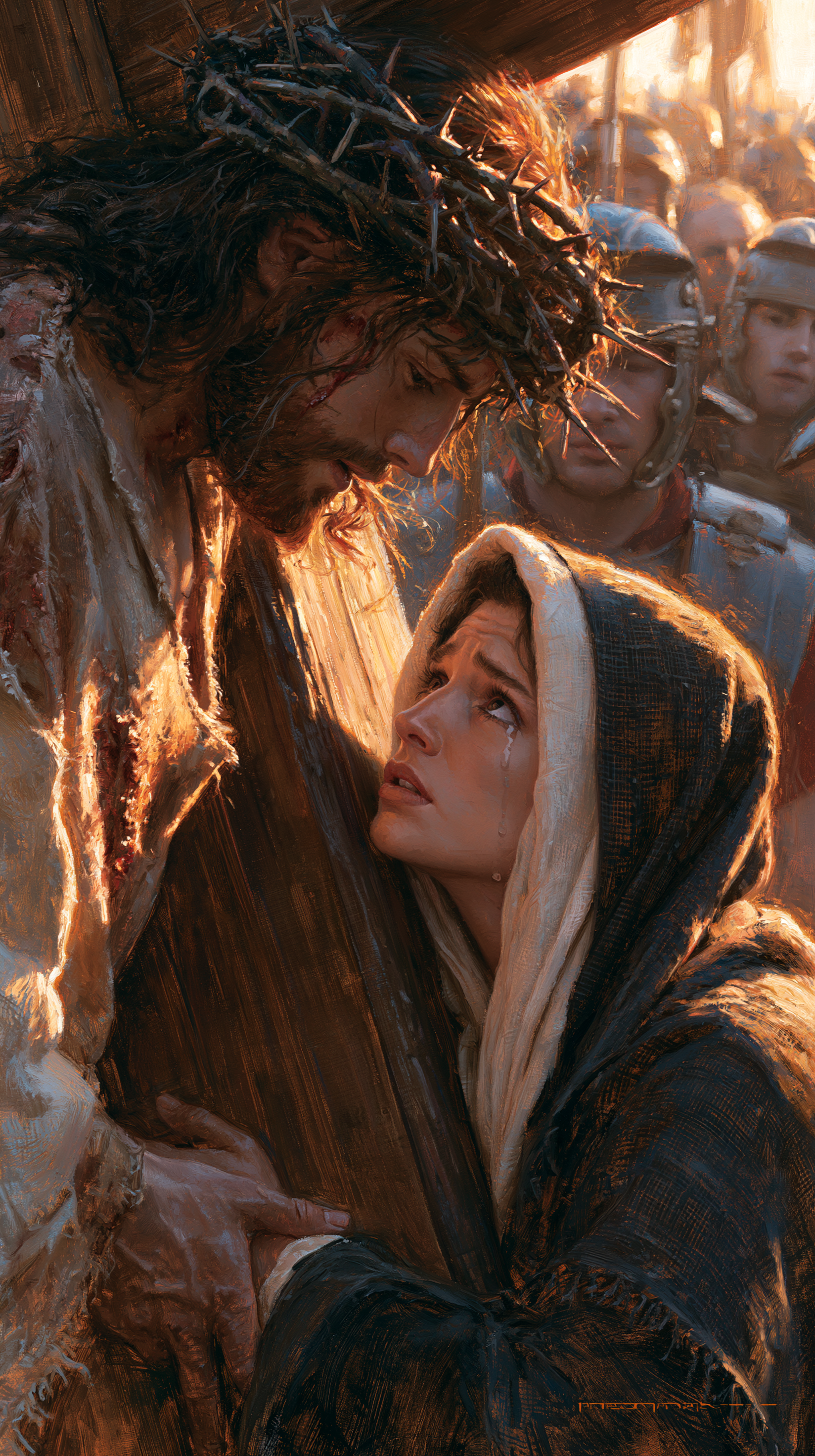 Le Chemin de croix — Jésus rencontre sa mère · Portrait n° 64 — aperçu de la finition sélectionnée