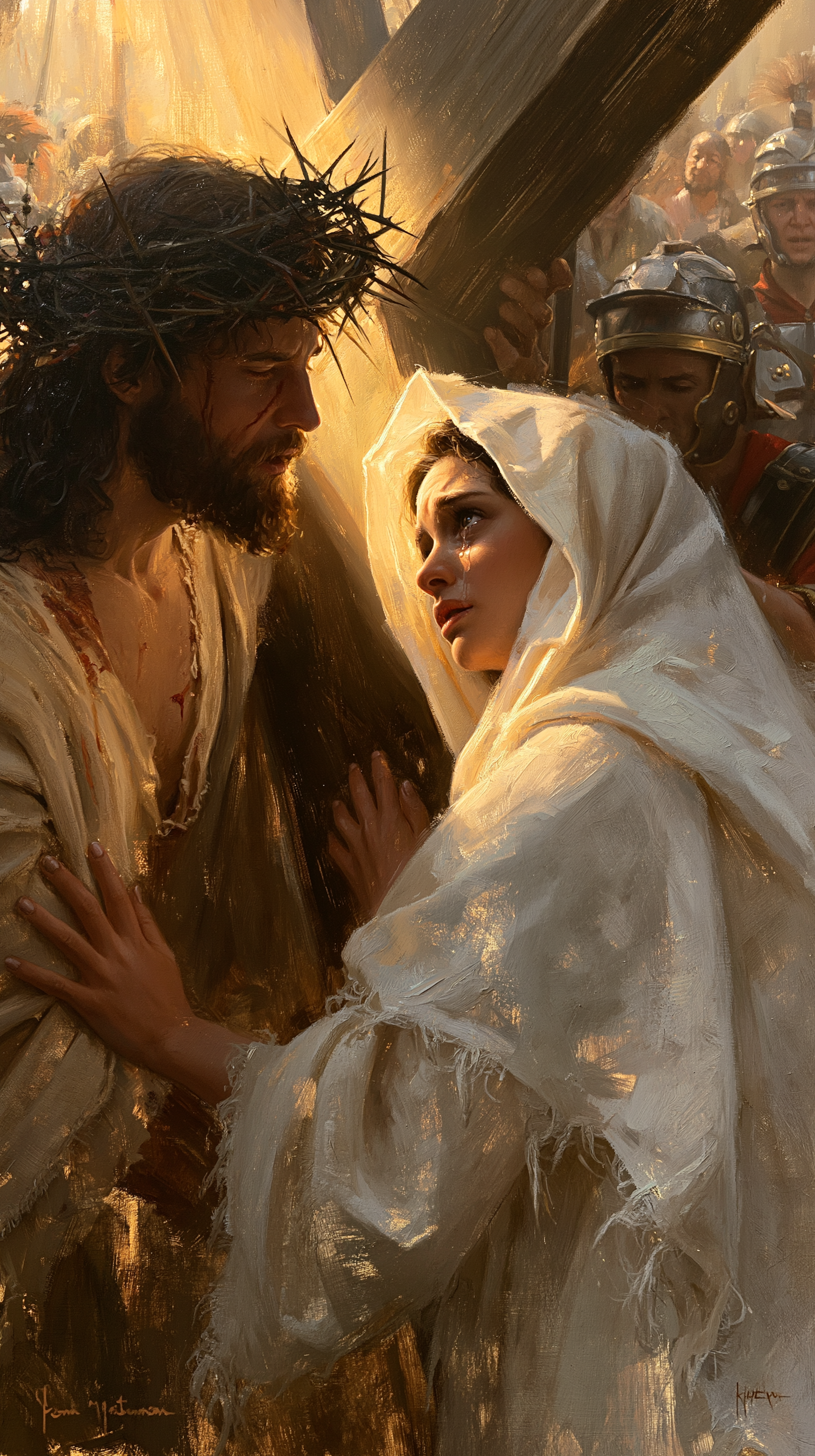 Le Chemin de croix — Jésus rencontre sa mère · Portrait n° 65 — aperçu de la finition sélectionnée