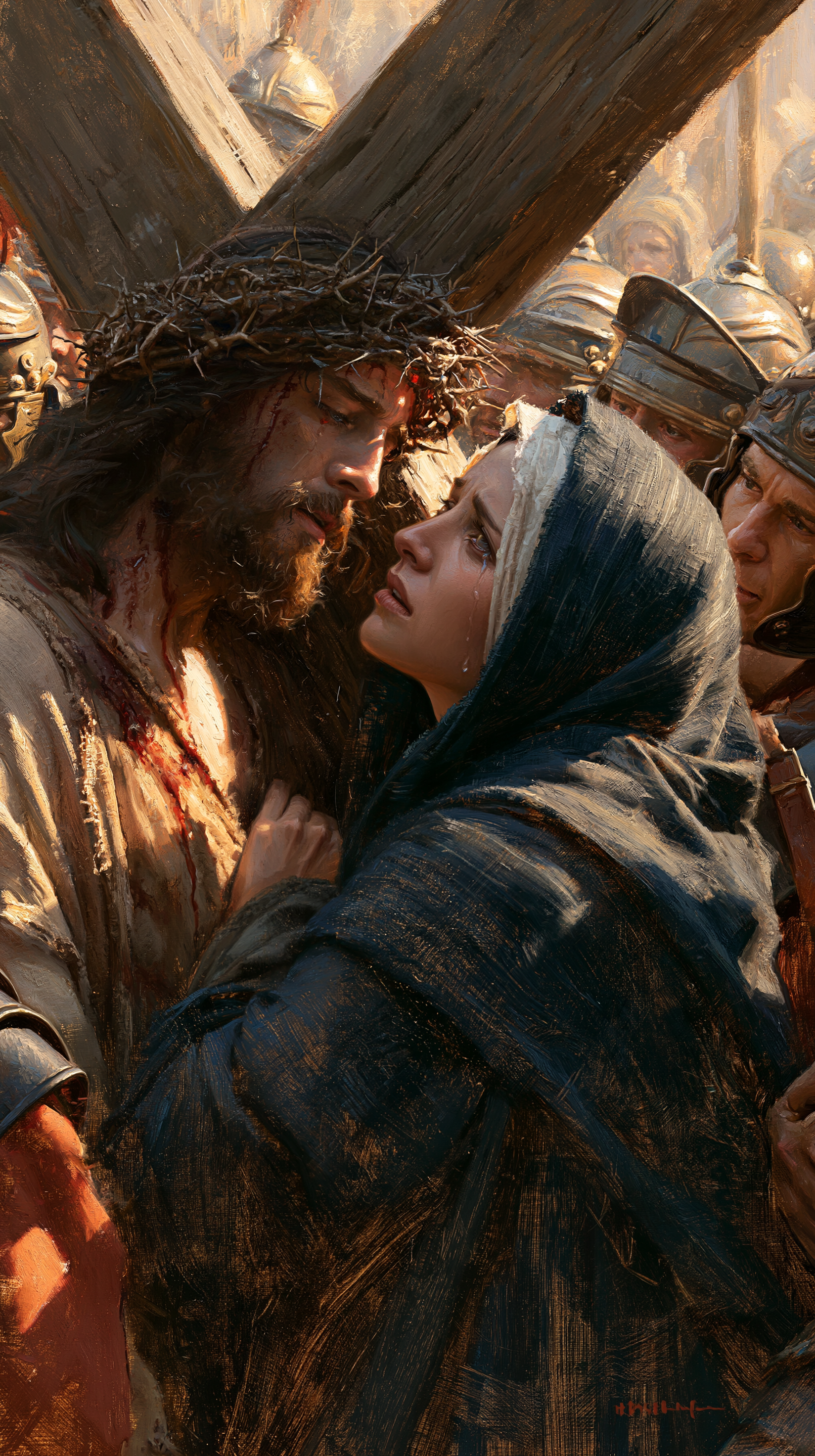 Le Chemin de croix — Jésus rencontre sa mère · Portrait n° 67 — aperçu de la finition sélectionnée