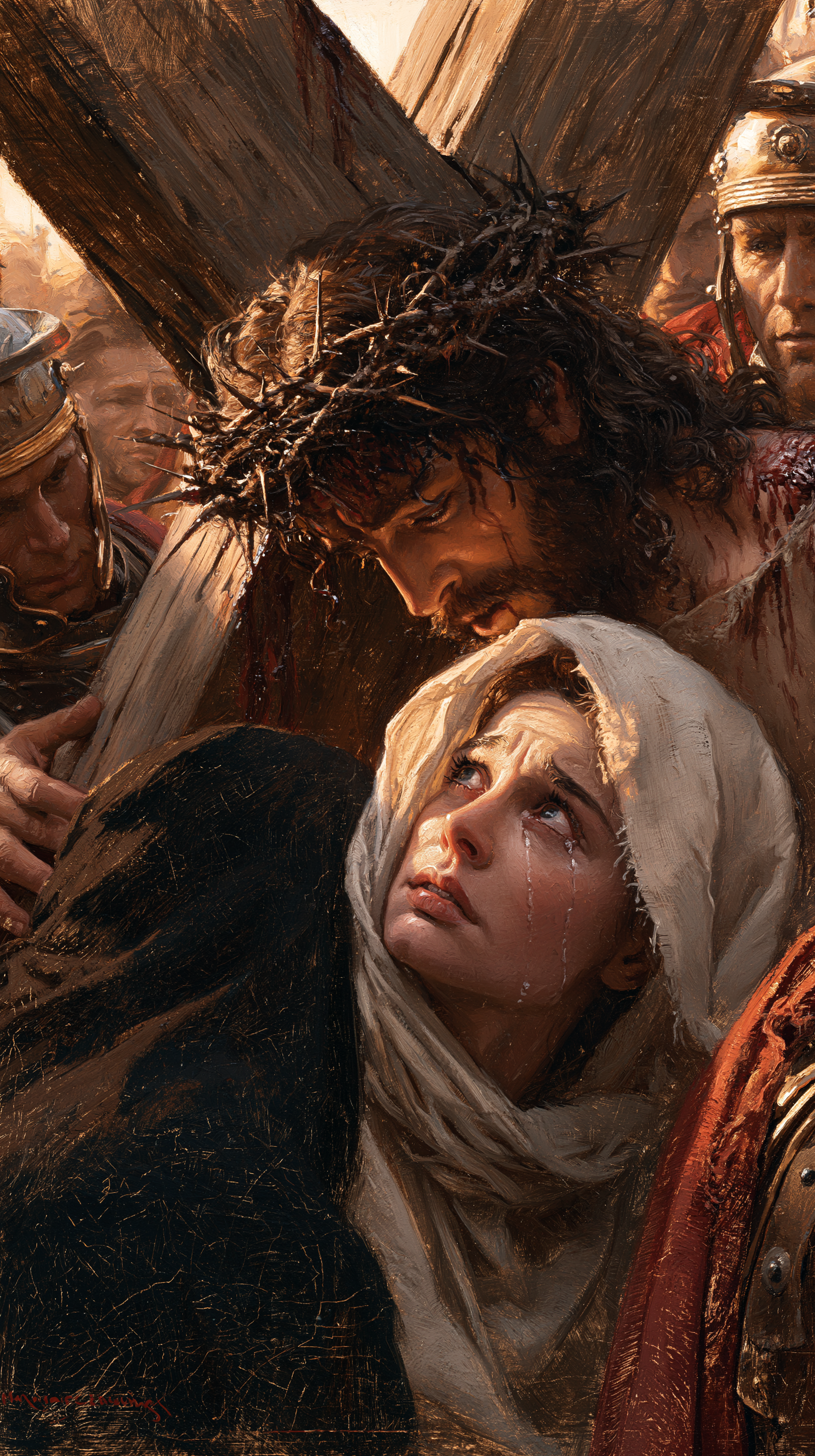 Le Chemin de croix — Jésus rencontre sa mère · Portrait n° 68 — aperçu de la finition sélectionnée