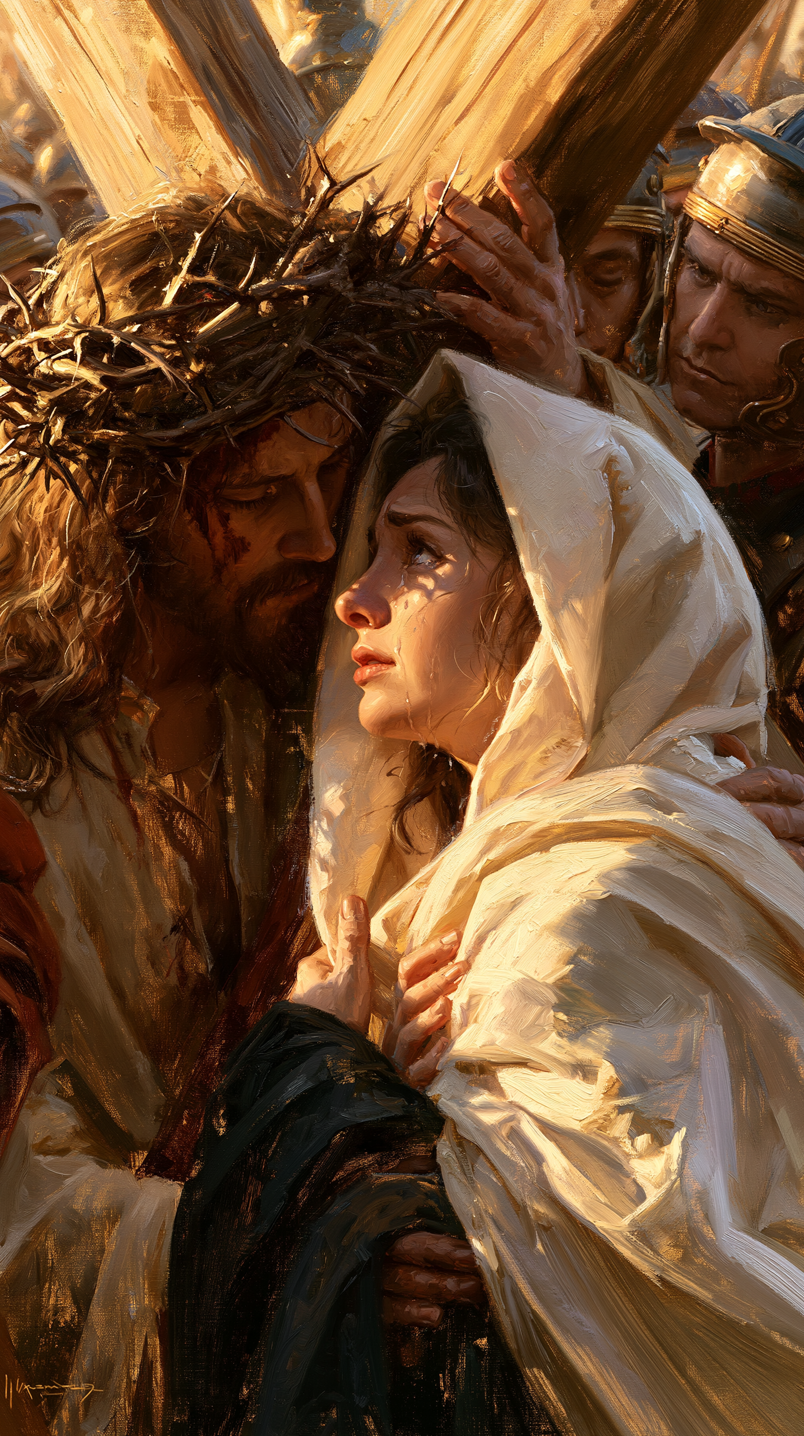 Le Chemin de croix — Jésus rencontre sa mère · Portrait n° 69 — aperçu de la finition sélectionnée