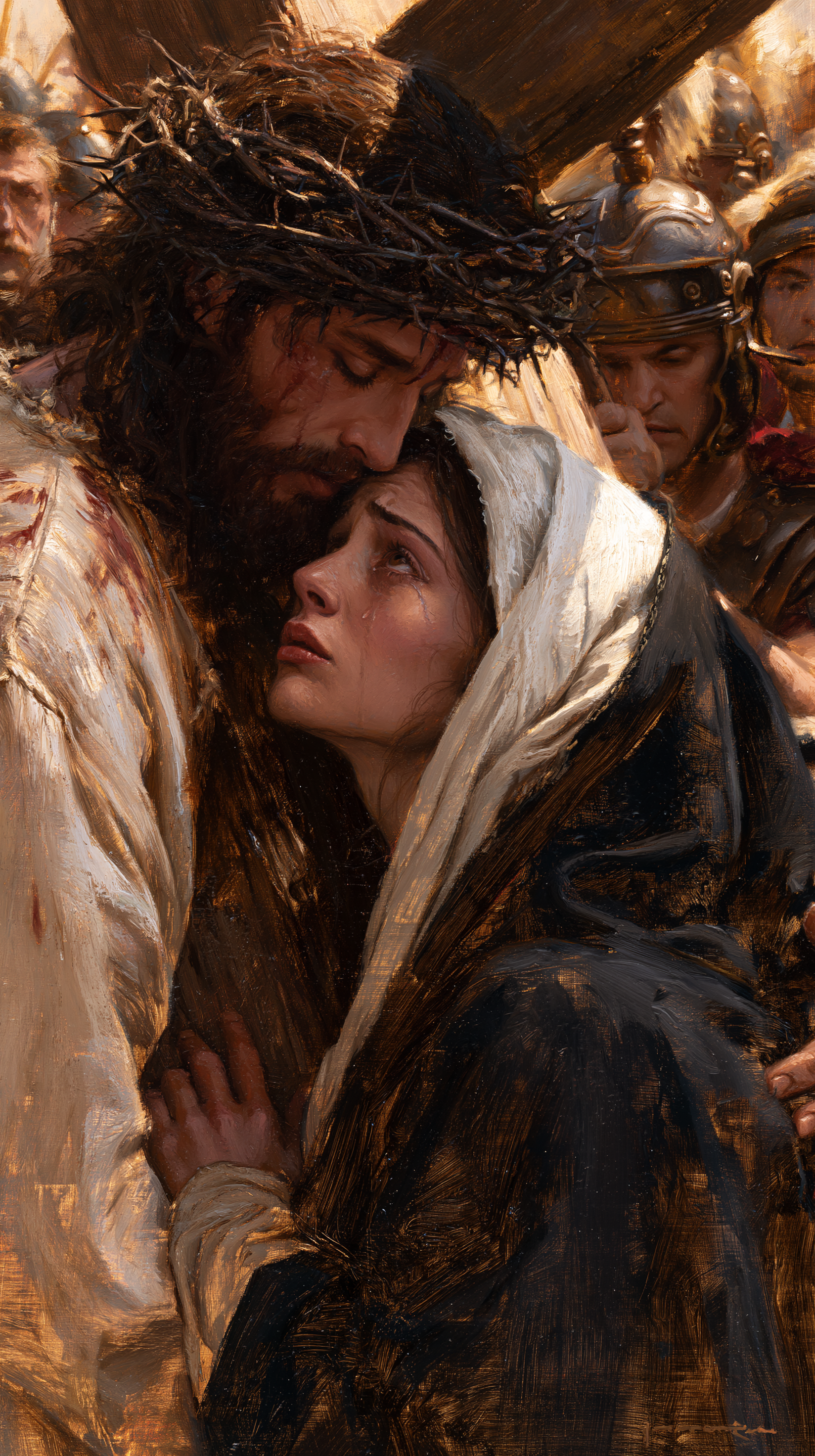 Le Chemin de croix — Jésus rencontre sa mère · Portrait n° 72 — aperçu de la finition sélectionnée