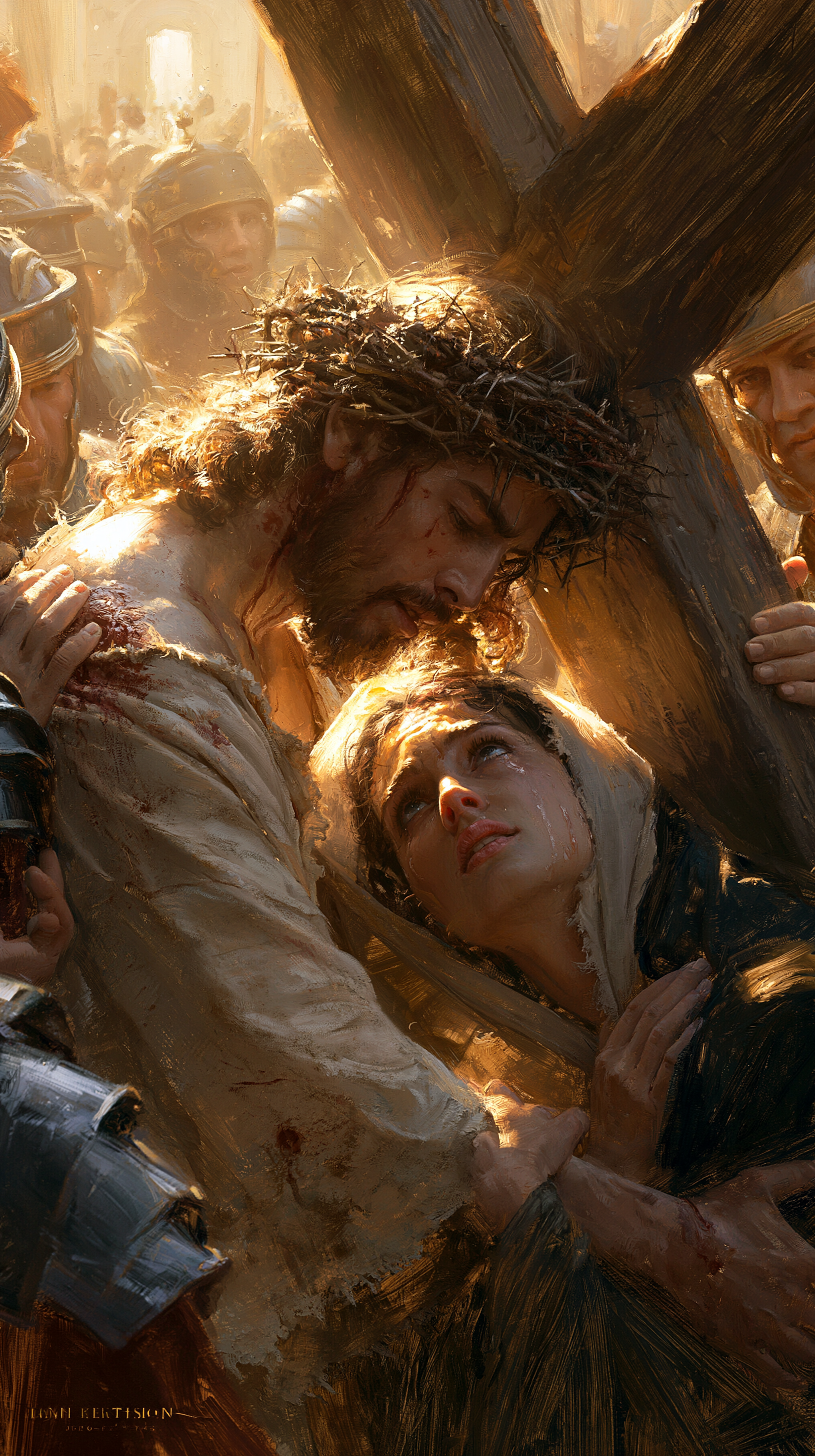 Le Chemin de croix — Jésus rencontre sa mère · Portrait n° 73 — aperçu de la finition sélectionnée