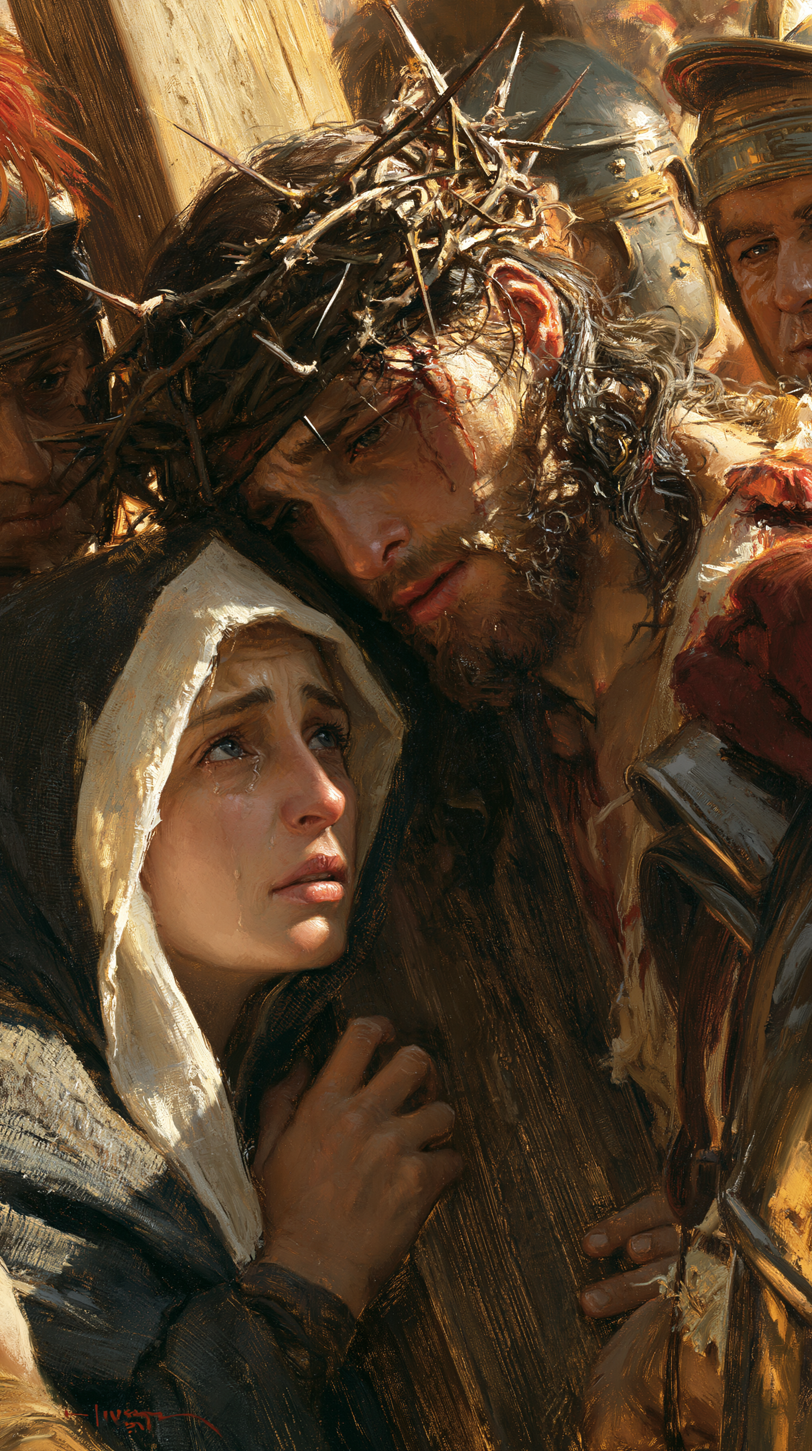 Le Chemin de croix — Jésus rencontre sa mère · Portrait n° 76 — aperçu de la finition sélectionnée