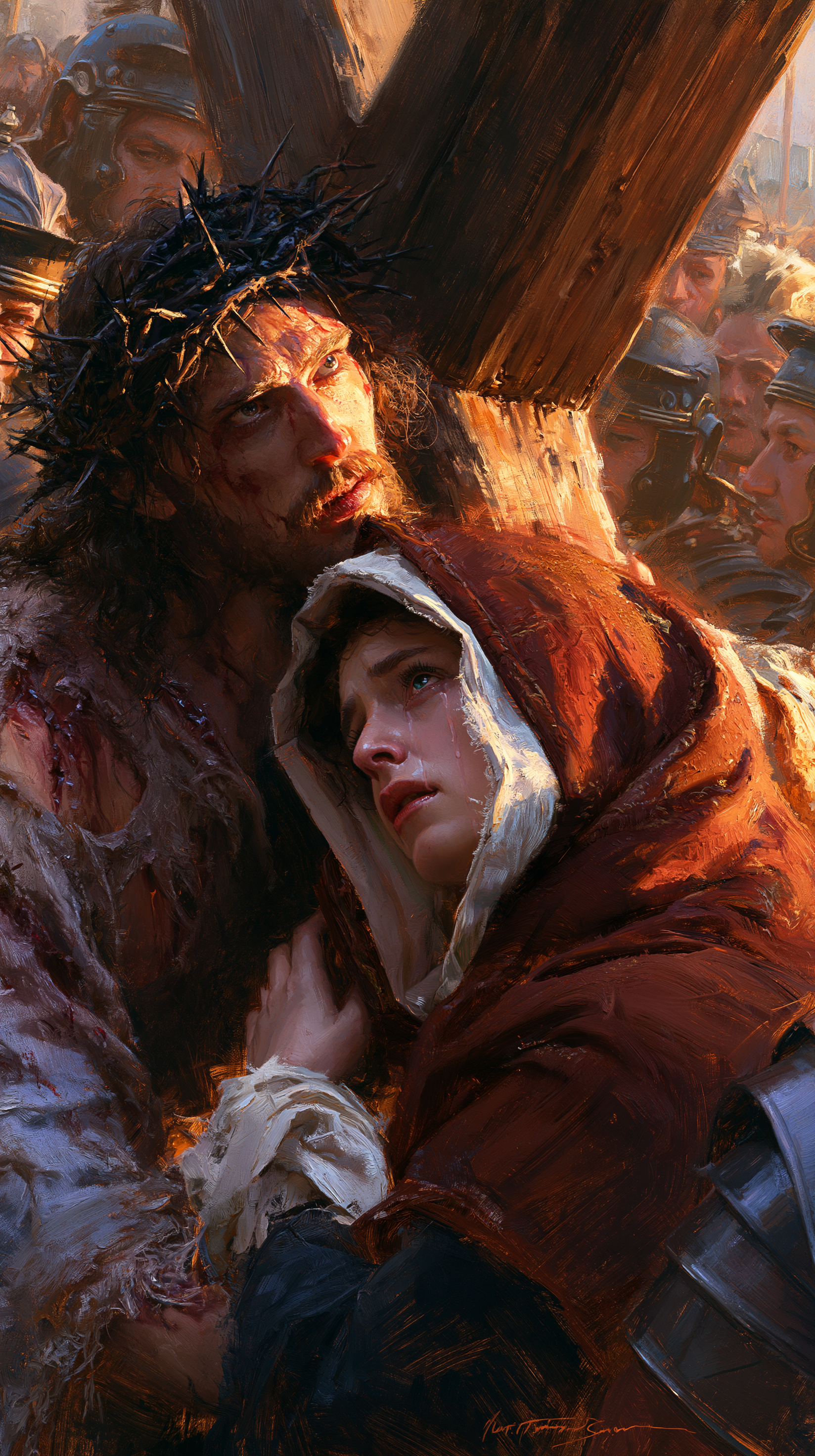 Le Chemin de croix — Jésus rencontre sa mère · Portrait n° 78 — aperçu de la finition sélectionnée