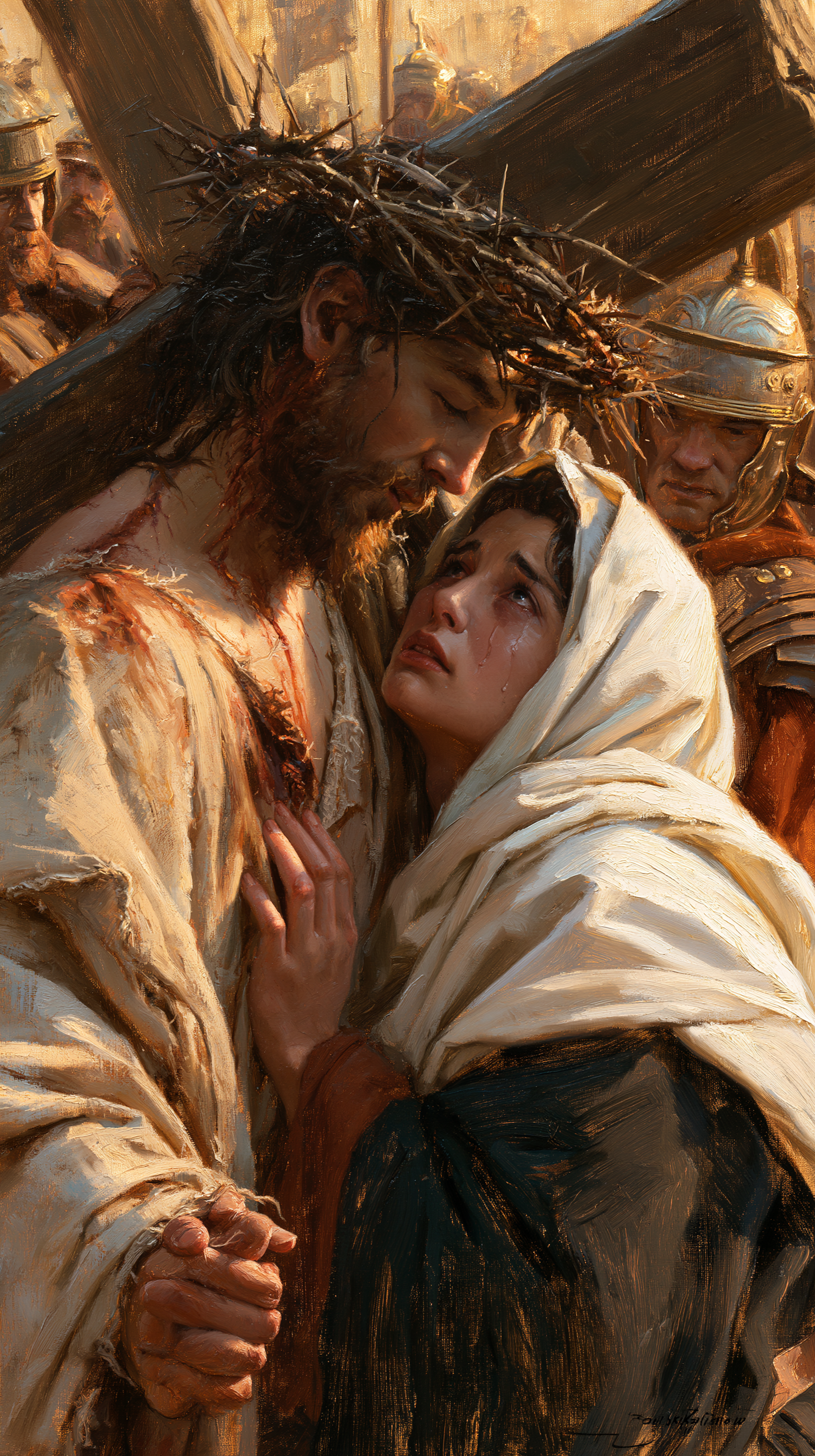 Le Chemin de croix — Jésus rencontre sa mère · Portrait n° 80 — aperçu de la finition sélectionnée