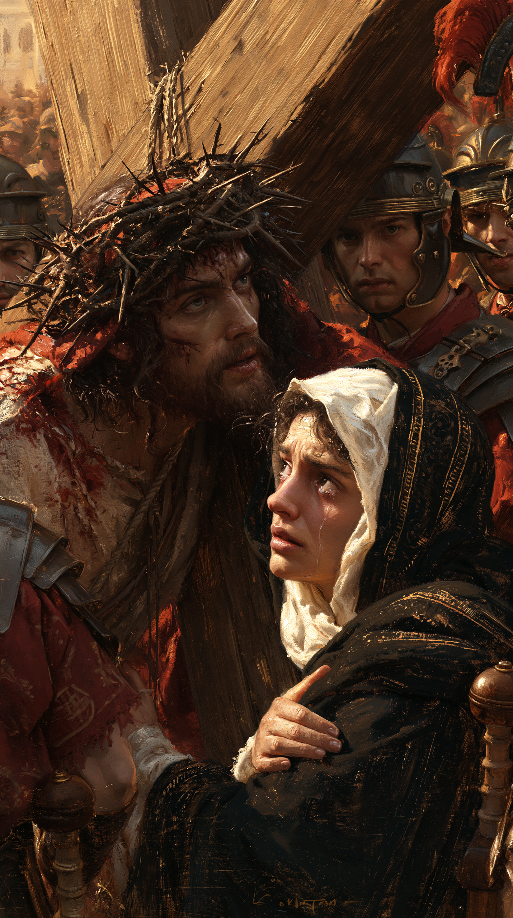 Le Chemin de croix — Jésus rencontre sa mère · Portrait n° 81 — aperçu de la finition sélectionnée