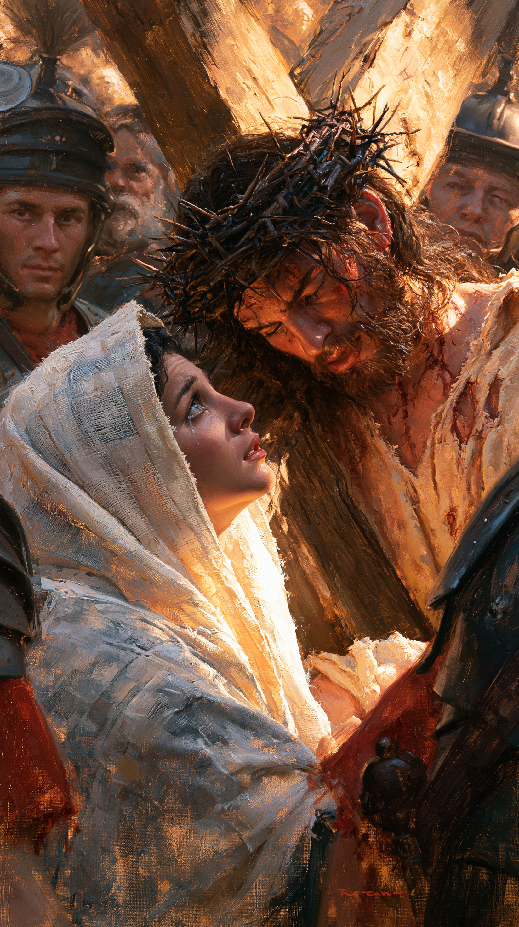 Le Chemin de croix — Jésus rencontre sa mère · Portrait n° 85 — aperçu de la finition sélectionnée