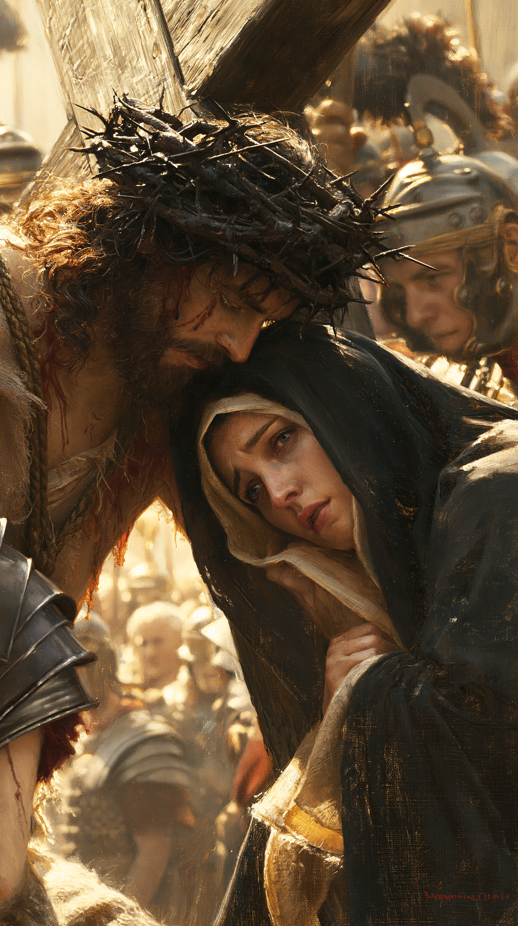 Le Chemin de croix — Jésus rencontre sa mère · Portrait n° 86 — aperçu de la finition sélectionnée