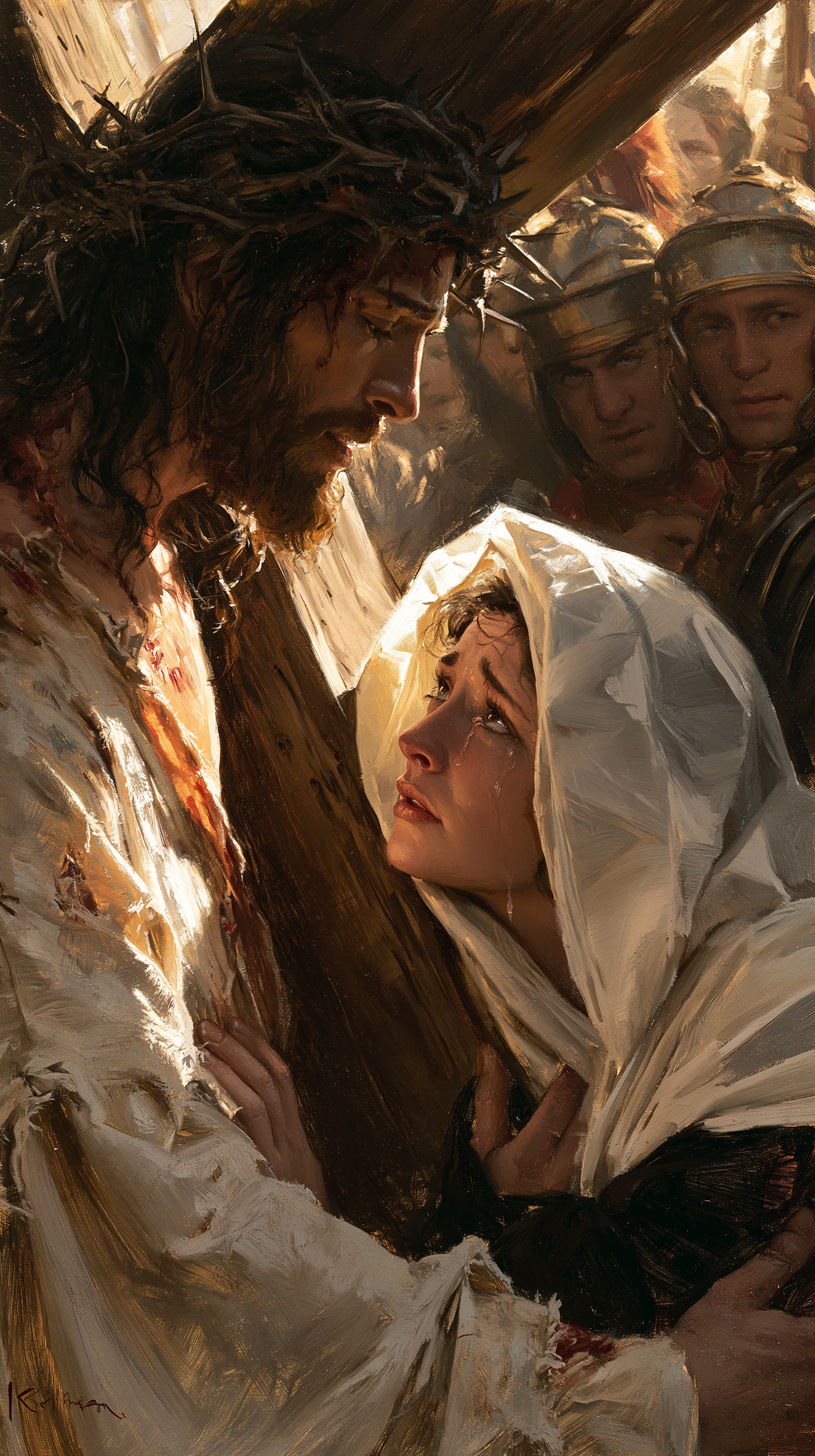 Le Chemin de croix — Jésus rencontre sa mère · Portrait n° 92 — aperçu de la finition sélectionnée