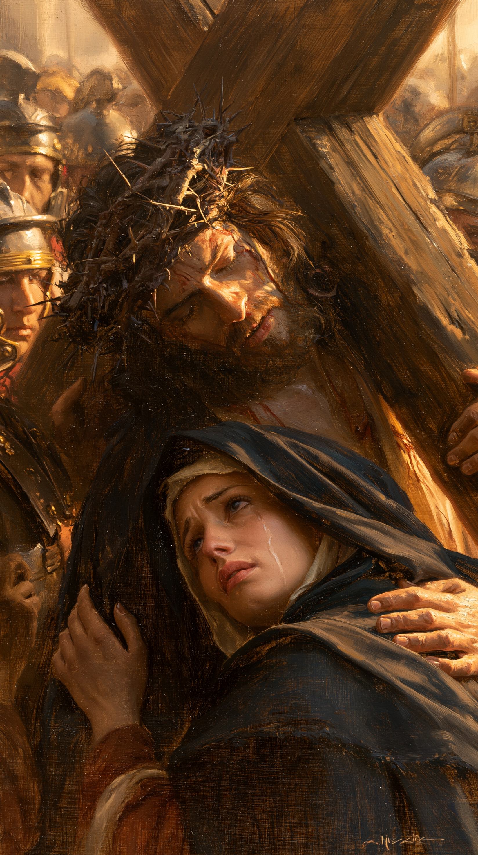 Le Chemin de croix — Jésus rencontre sa mère · Portrait n° 93 — aperçu de la finition sélectionnée