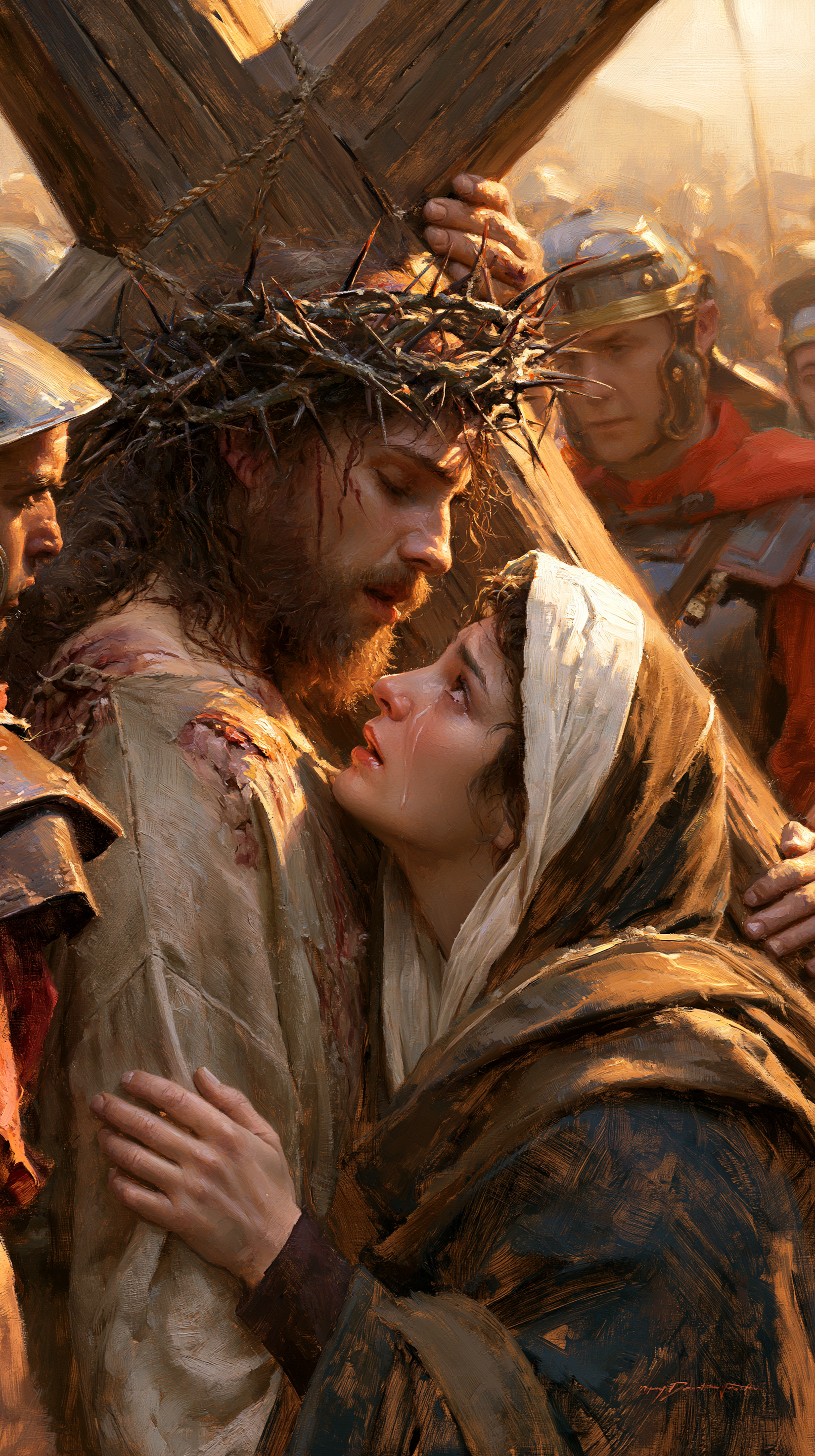Le Chemin de croix — Jésus rencontre sa mère · Portrait n° 94 — aperçu de la finition sélectionnée