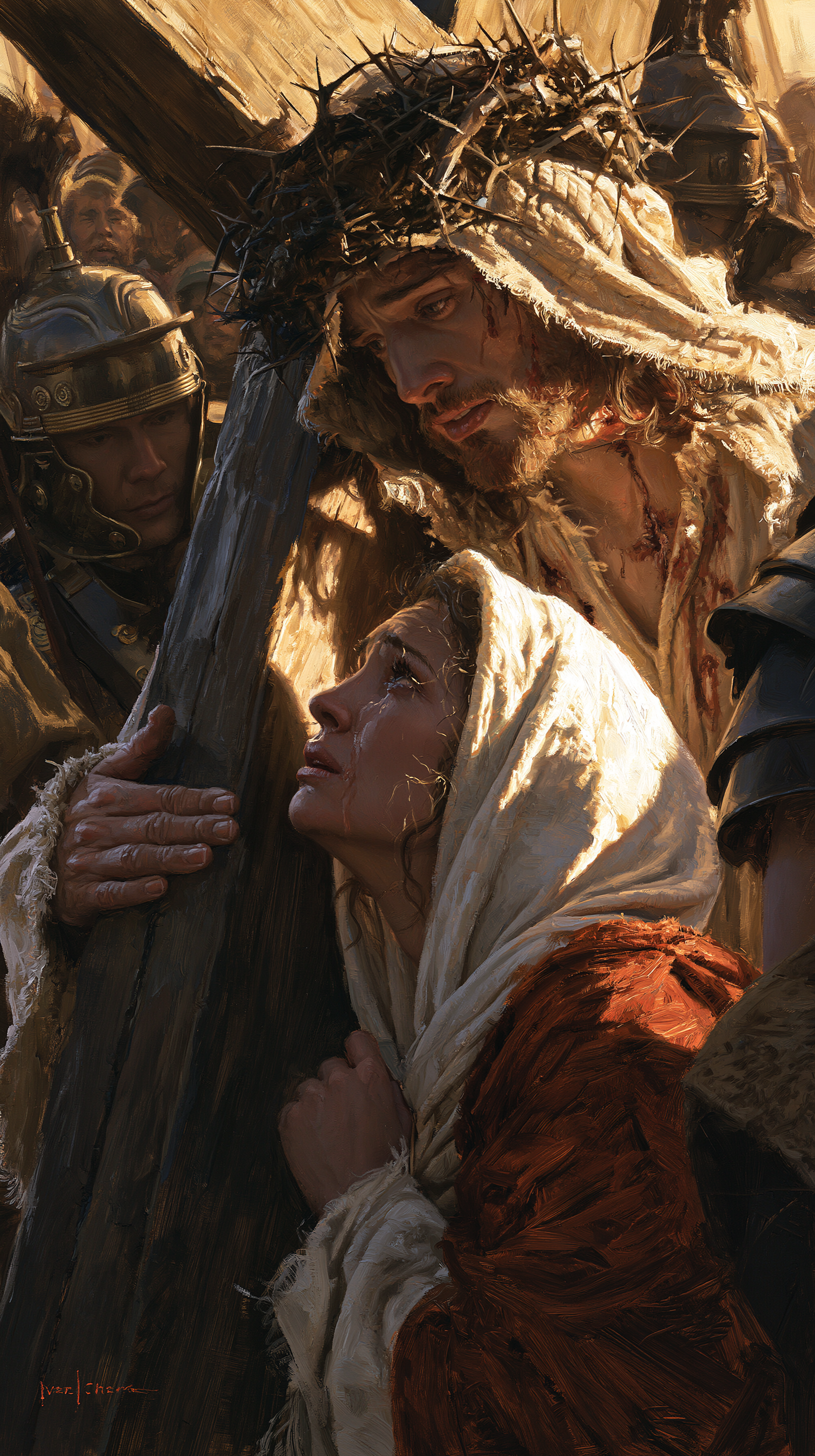 Le Chemin de croix — Jésus rencontre sa mère · Portrait n° 97 — aperçu de la finition sélectionnée