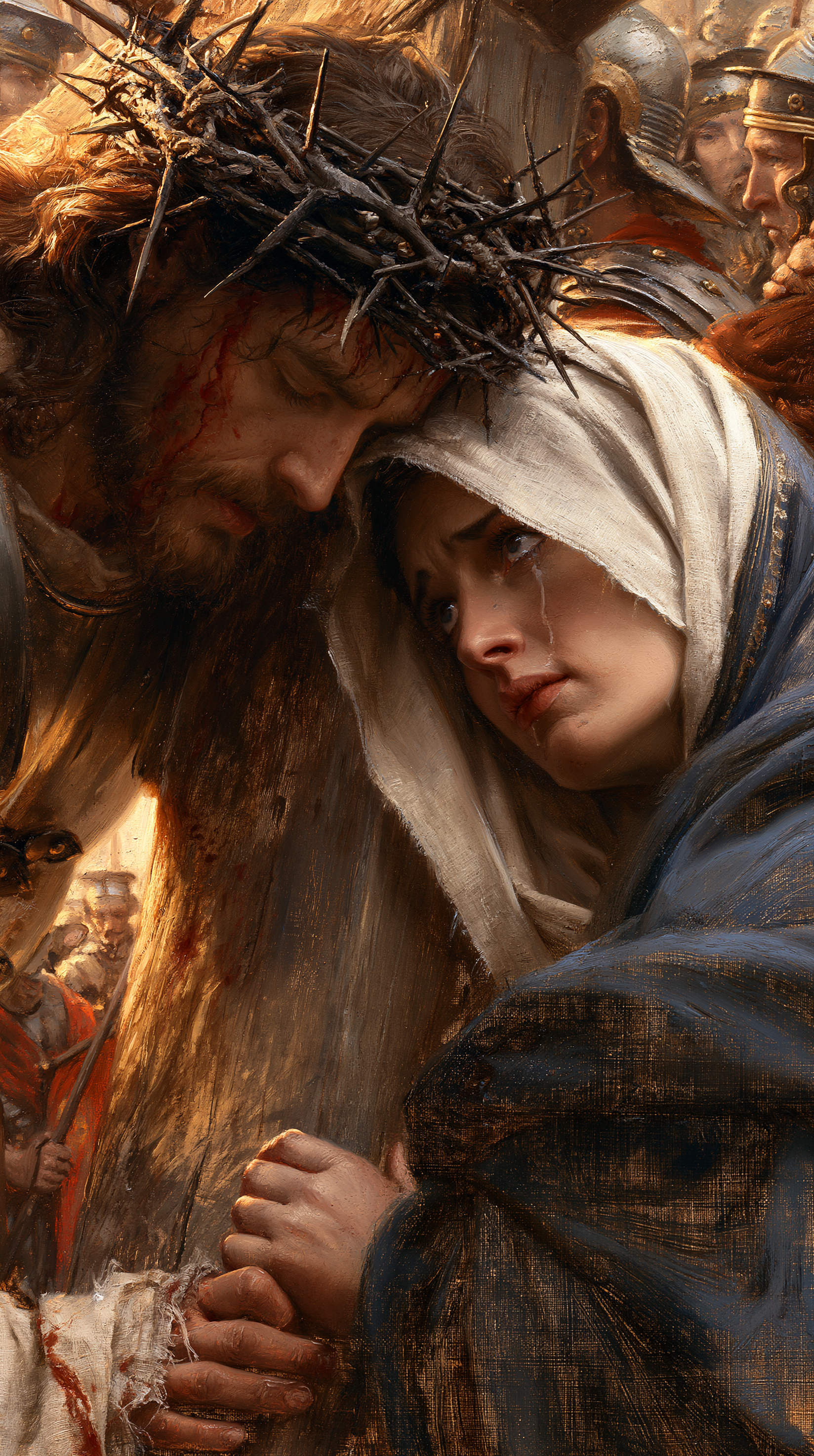 Le Chemin de croix — Jésus rencontre sa mère · Portrait n° 98 — aperçu de la finition sélectionnée