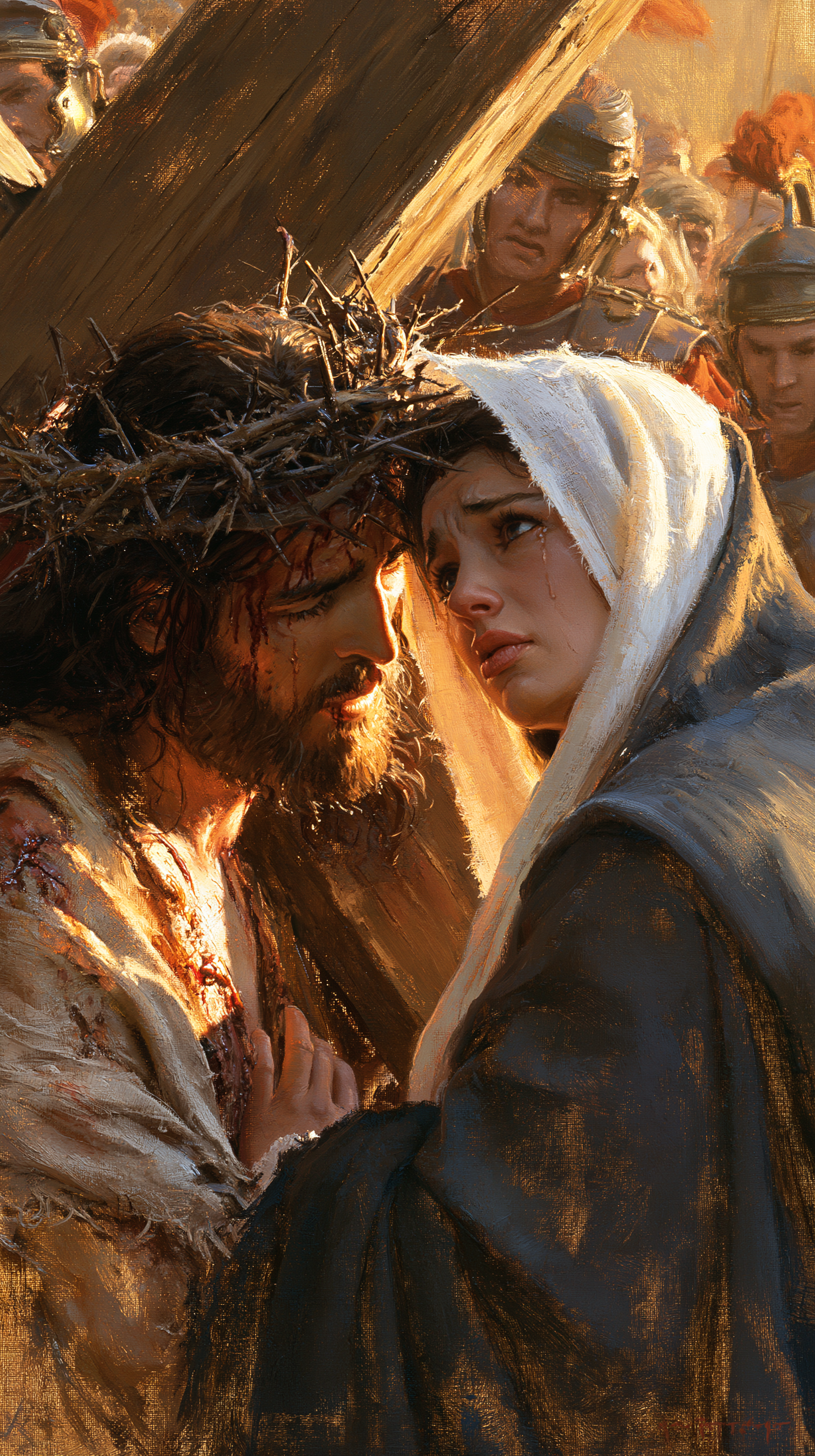 Le Chemin de croix — Jésus rencontre sa mère · Portrait n° 99 — aperçu de la finition sélectionnée