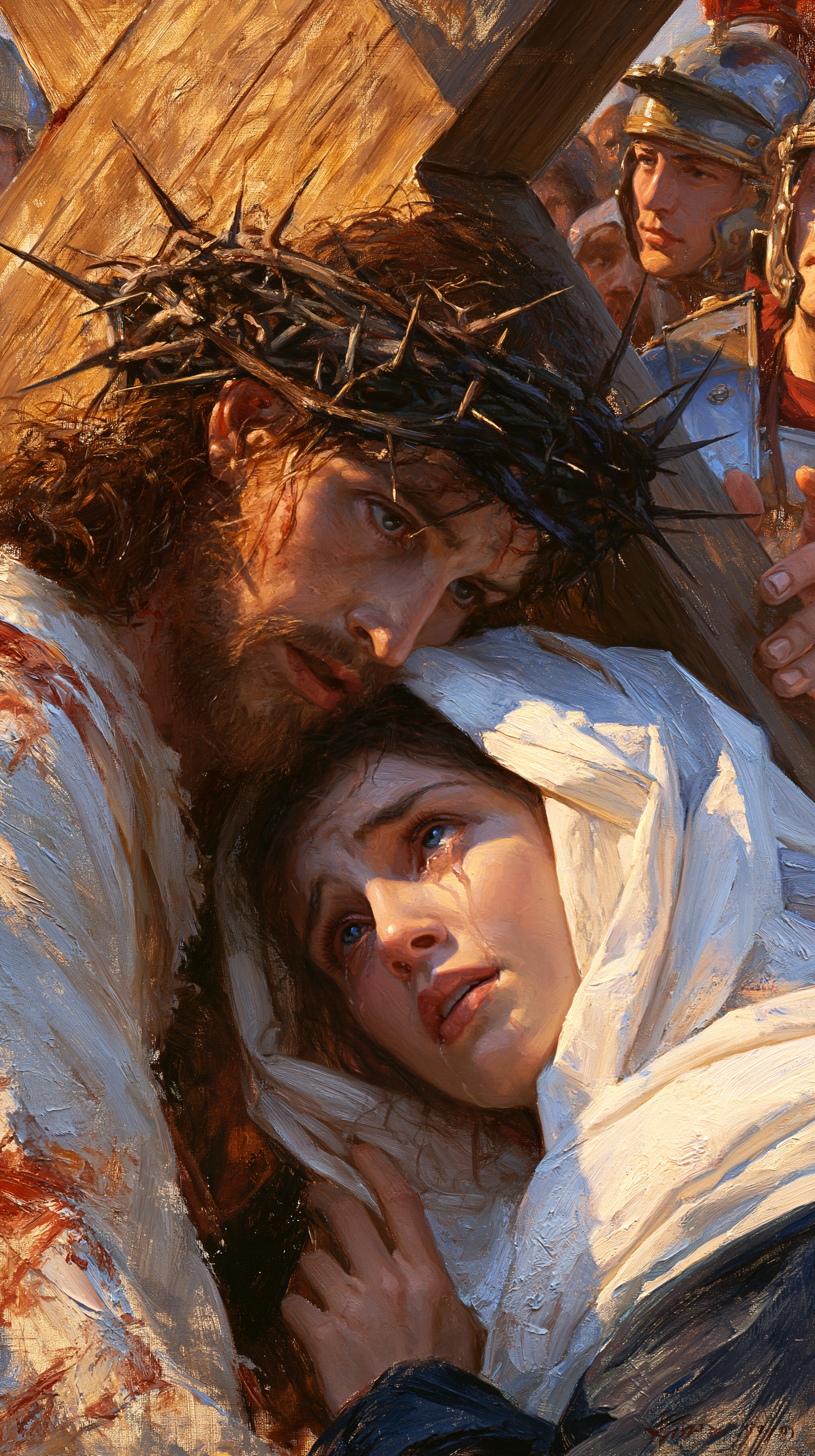 Le Chemin de croix — Jésus rencontre sa mère · Portrait n° 100 — aperçu de la finition sélectionnée