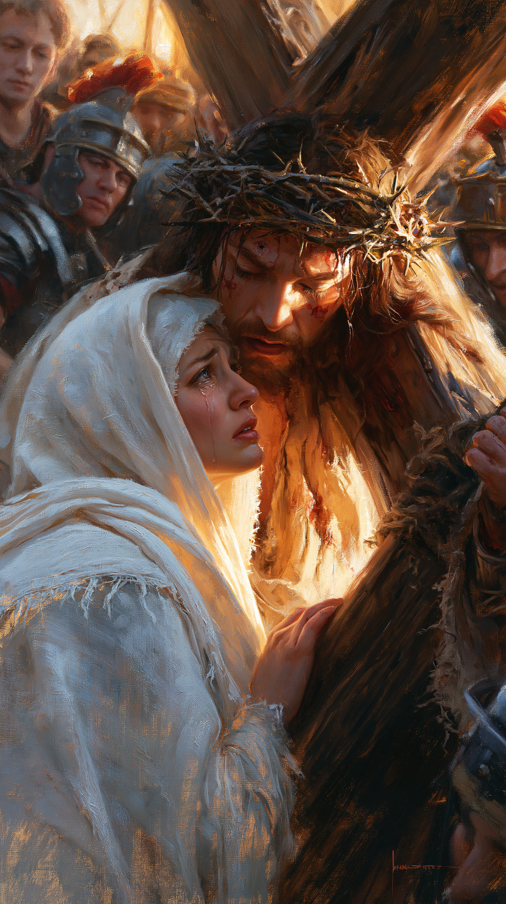 Le Chemin de croix — Jésus rencontre sa mère · Portrait n° 101 — aperçu de la finition sélectionnée