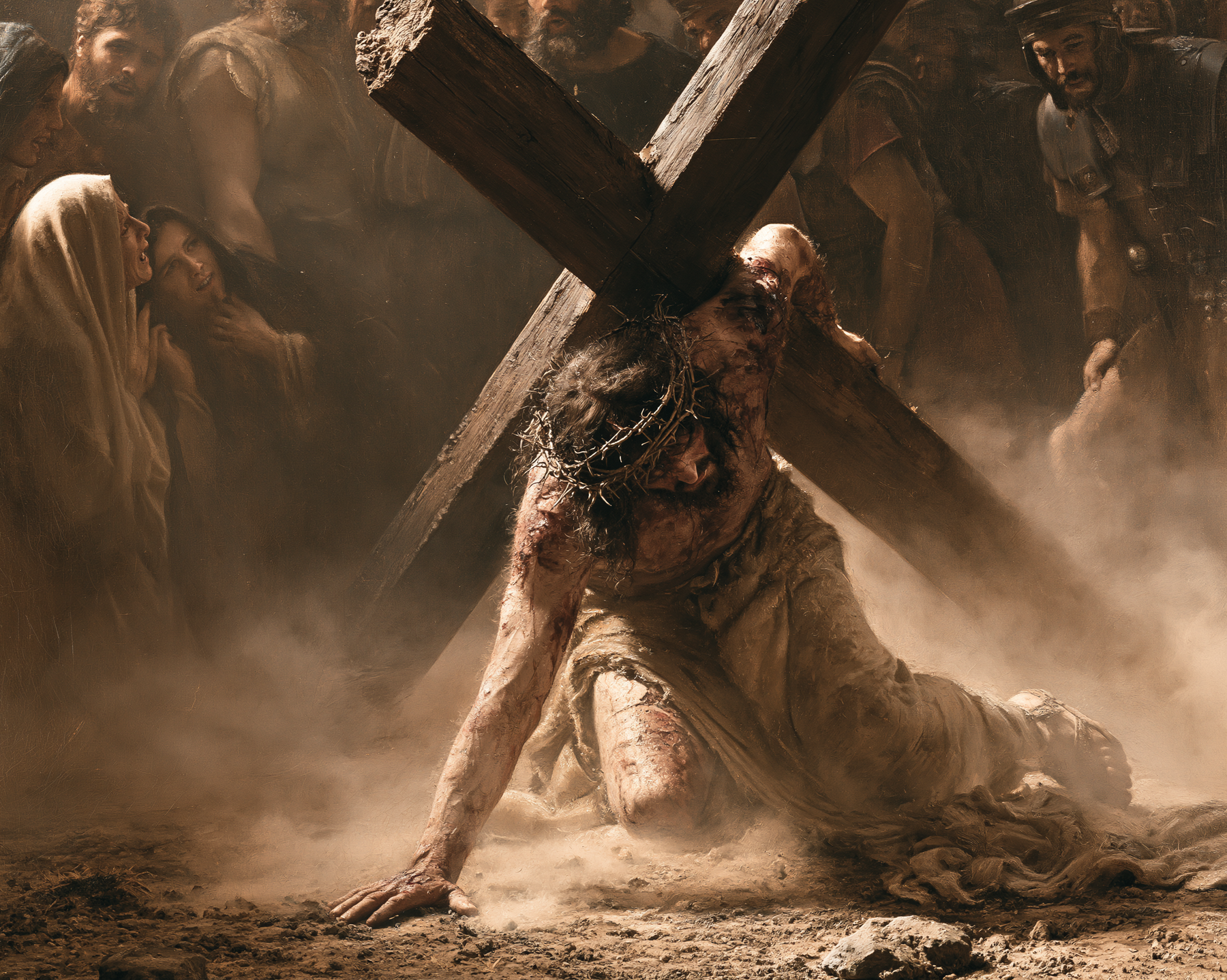 Le Chemin de croix — Jésus tombe sous la croix · Paysage n° 2 — aperçu de la finition sélectionnée