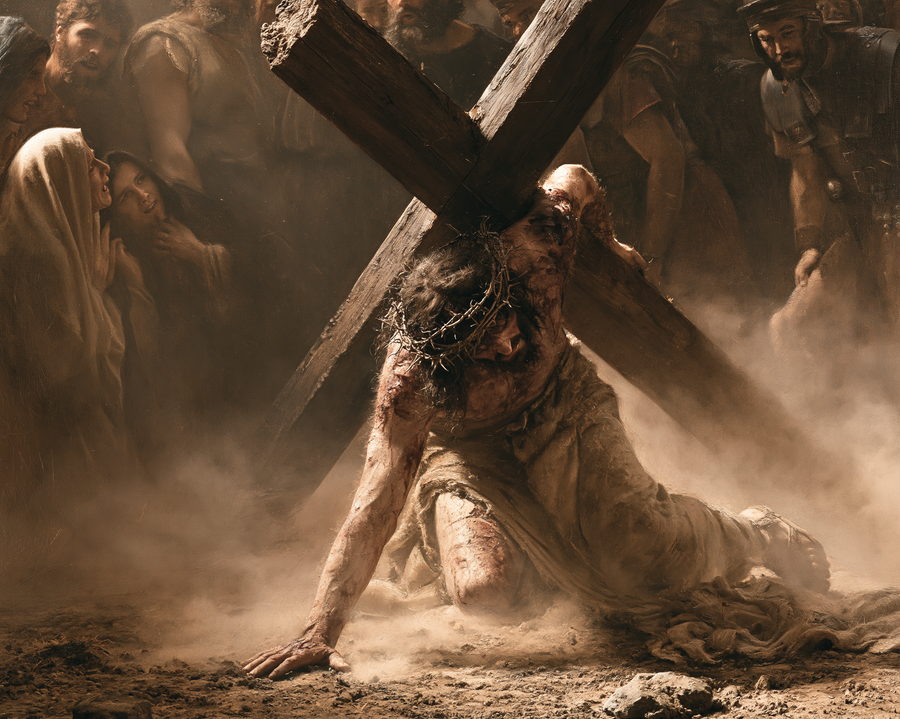 Le Chemin de croix — Jésus tombe sous la croix · Paysage n° 2
