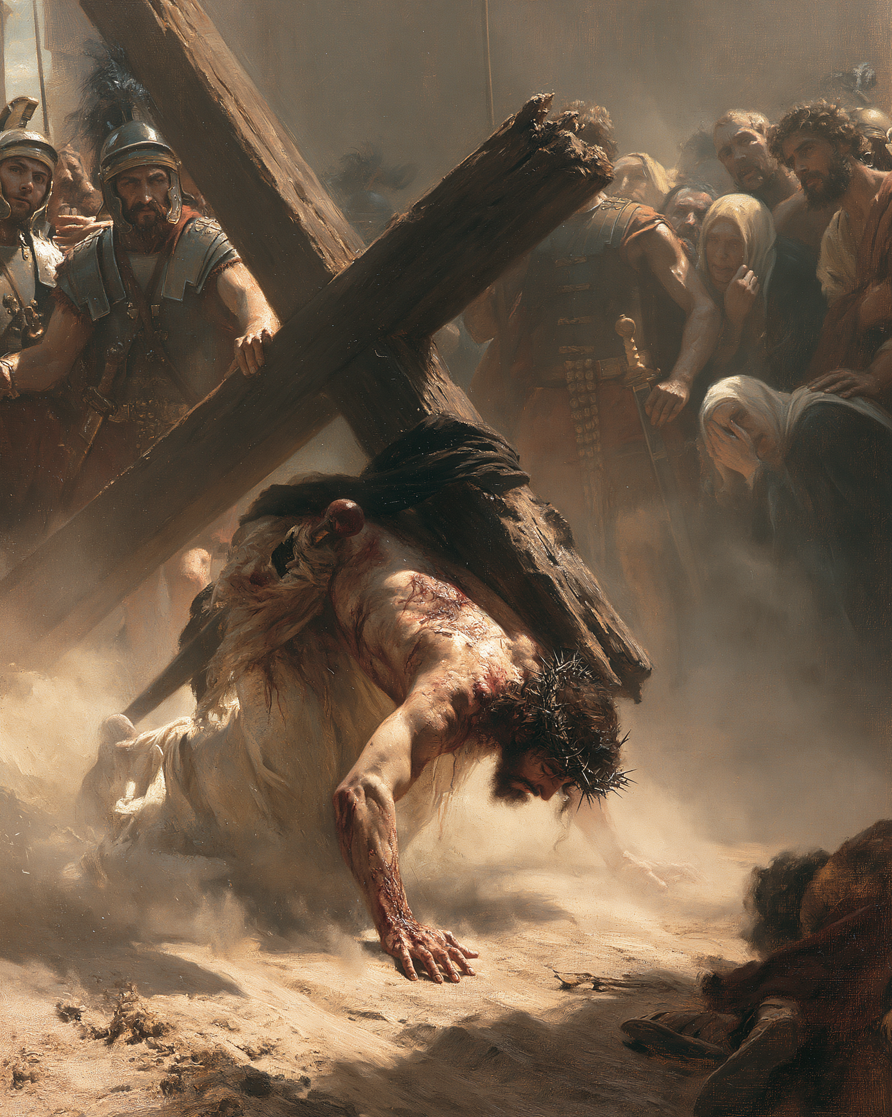 Le Chemin de croix — Jésus tombe sous la croix · Portrait n° 5 — aperçu de la finition sélectionnée