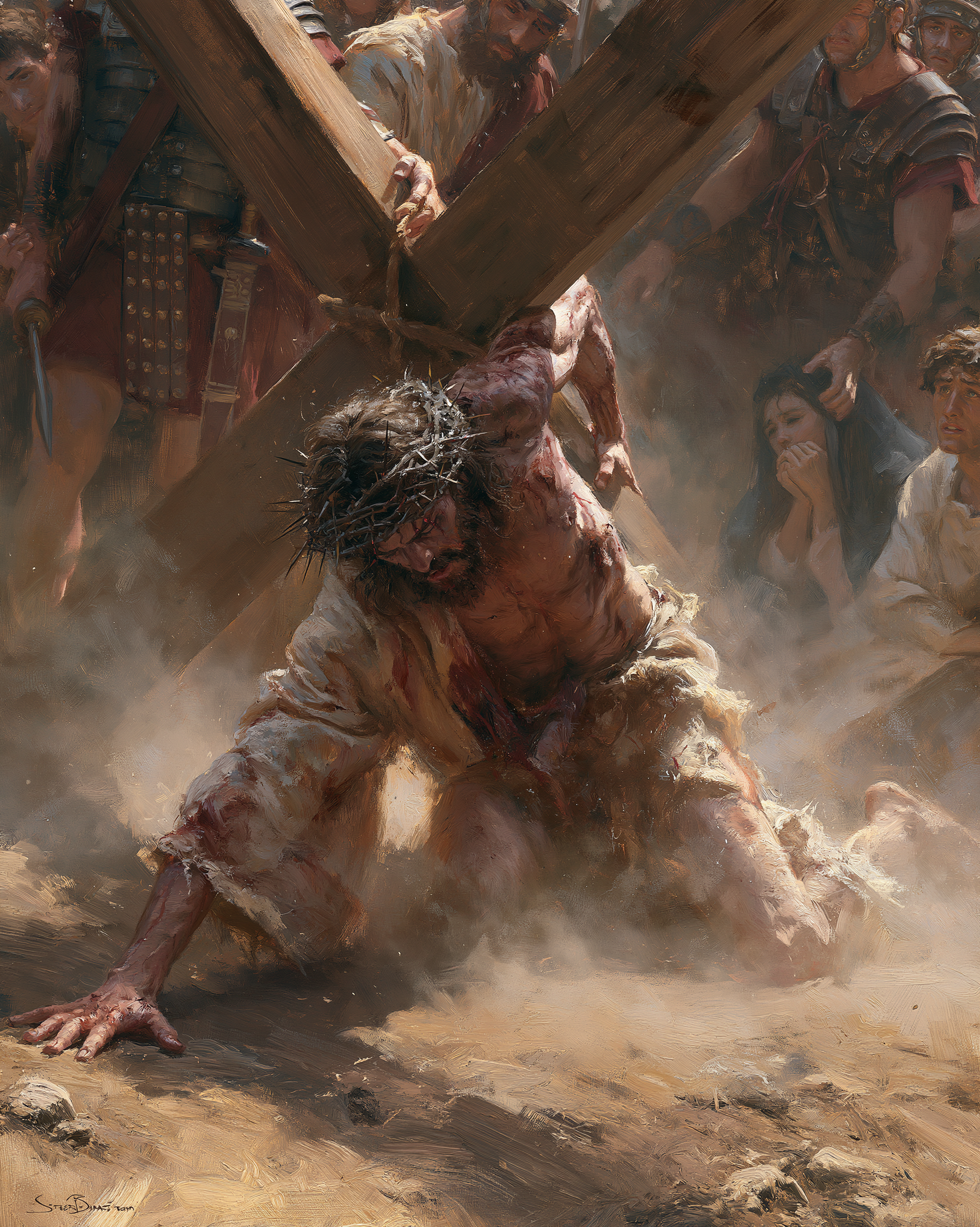 Le Chemin de croix — Jésus tombe sous la croix · Portrait n° 6 — aperçu de la finition sélectionnée