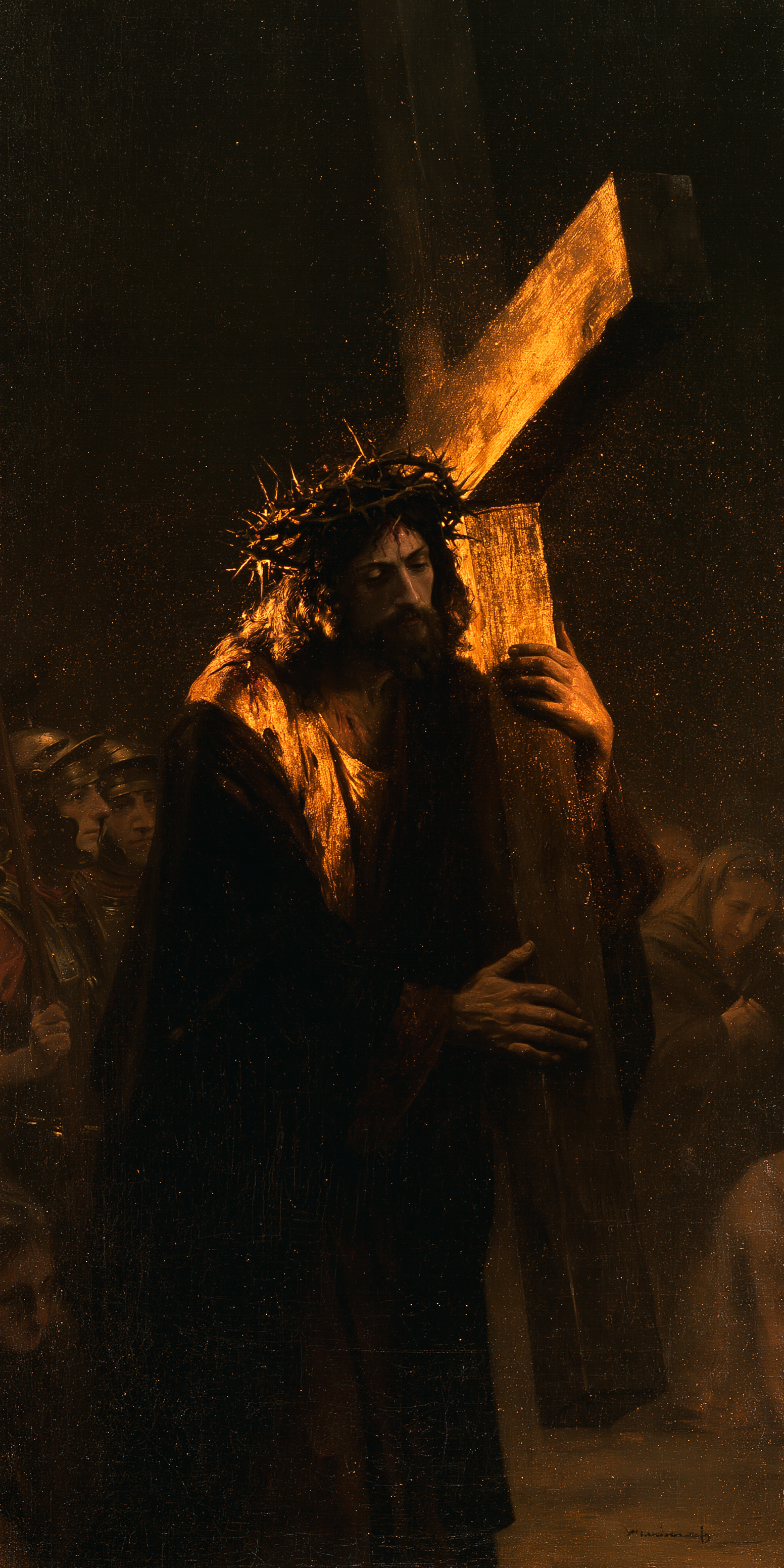 Le Chemin de croix — Noir et or · Portrait n° 1 — aperçu de la finition sélectionnée