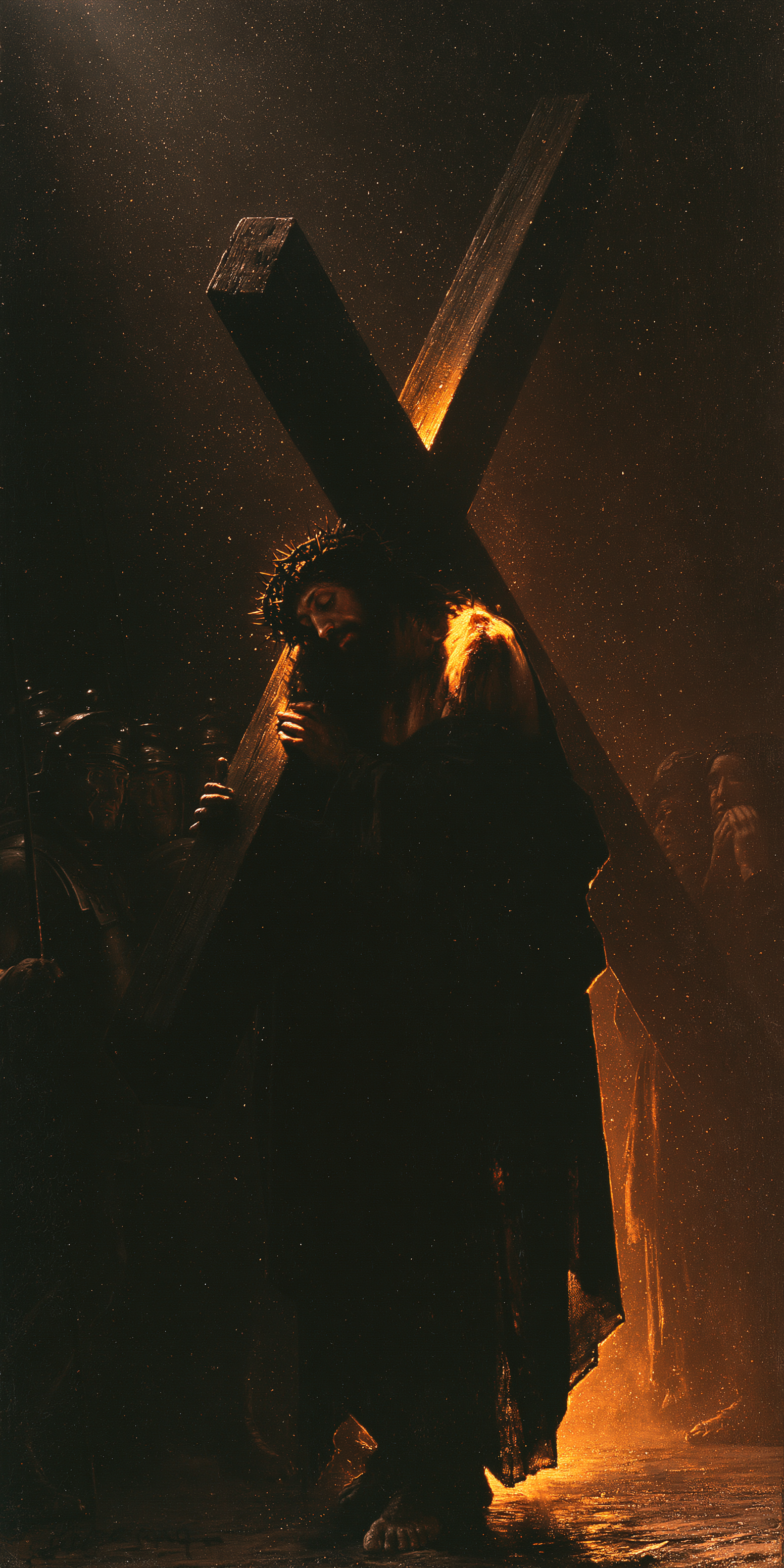 Le Chemin de croix — Noir et or · Portrait n° 3 — aperçu de la finition sélectionnée