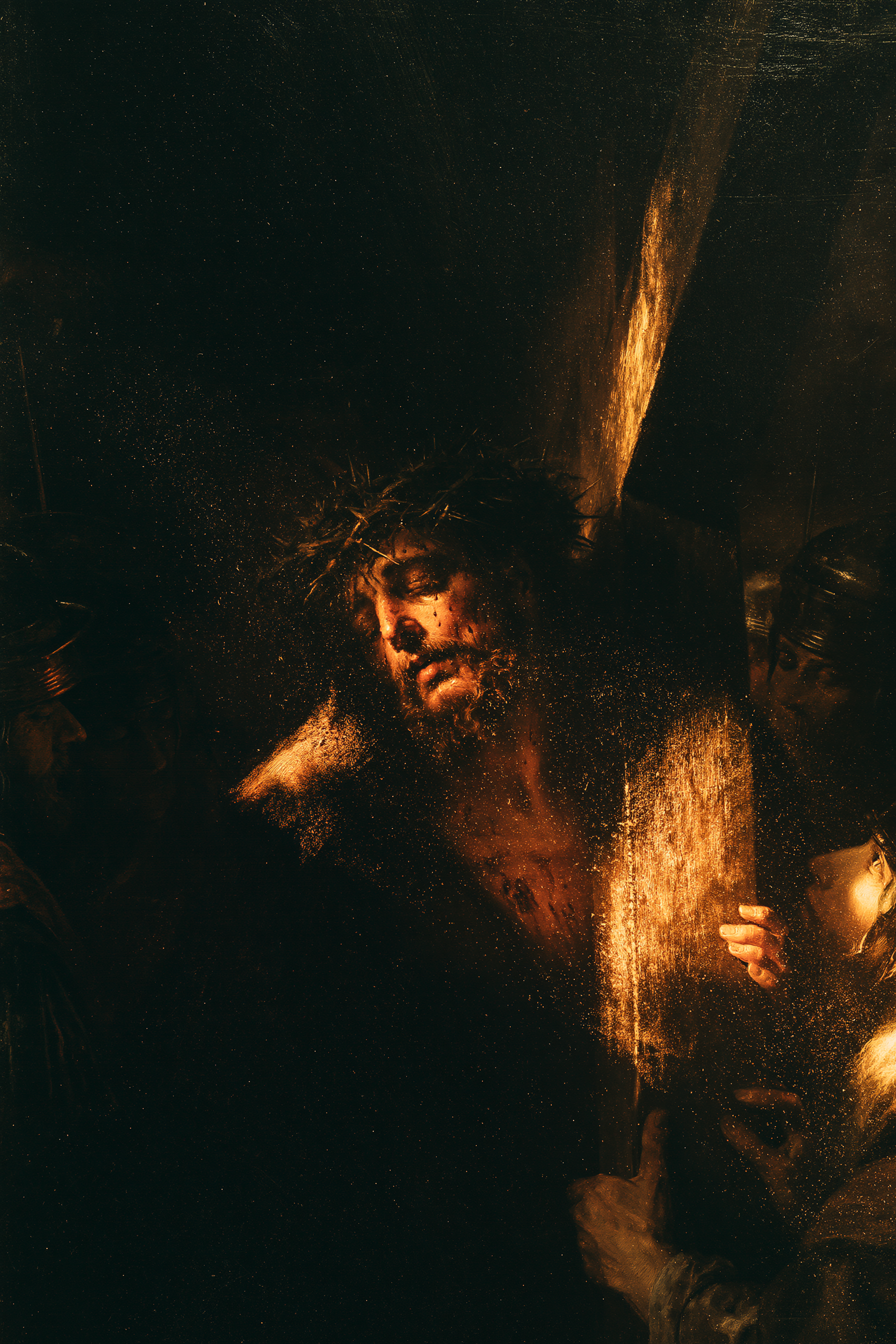 Le Chemin de croix — Noir et or · Portrait n° 15 — aperçu de la finition sélectionnée
