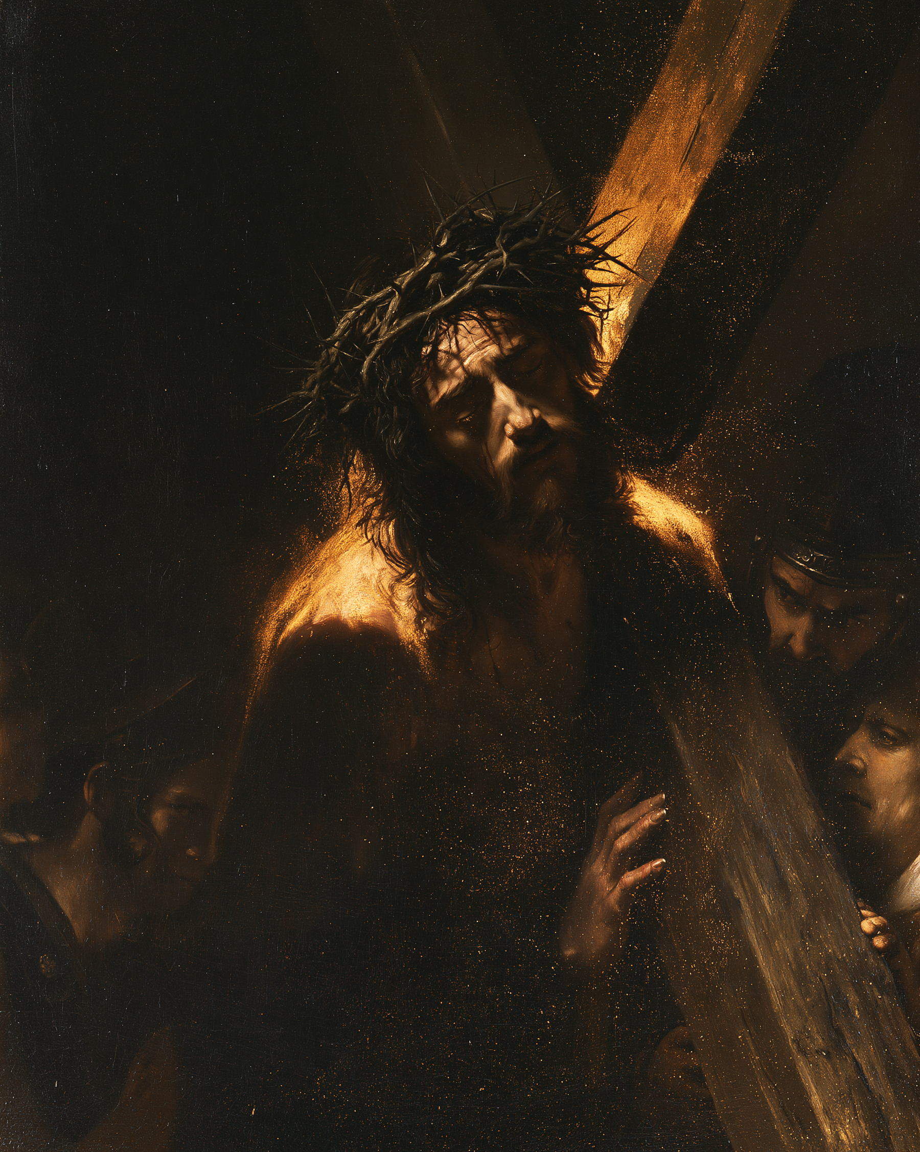 Le Chemin de croix — Noir et or · Portrait n° 20 — aperçu de la finition sélectionnée