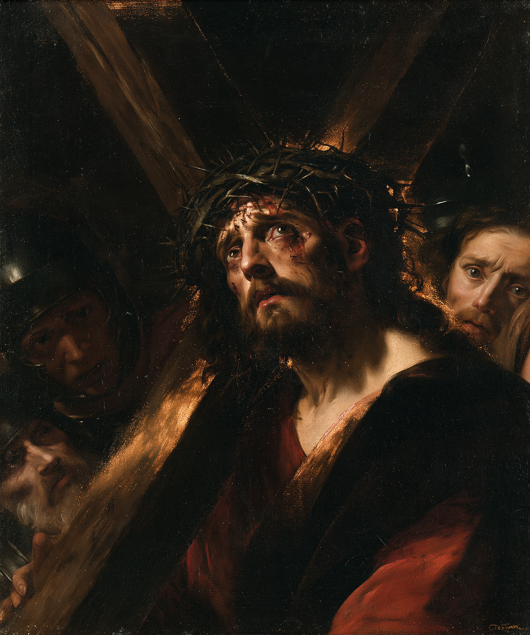 Le Chemin de croix — Noir et or · Portrait n° 24 — aperçu de la finition sélectionnée
