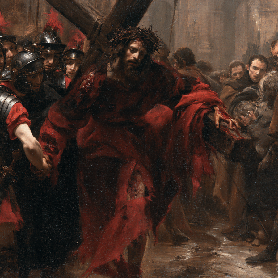 Le Chemin de croix — Rouge du sacrifice · Carré n° 1