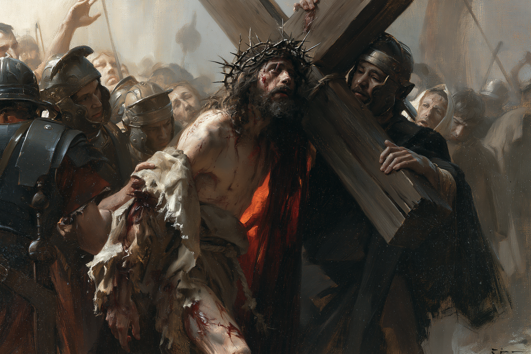 Le Chemin de croix — Rouge du sacrifice · Paysage n° 7 — aperçu de la finition sélectionnée