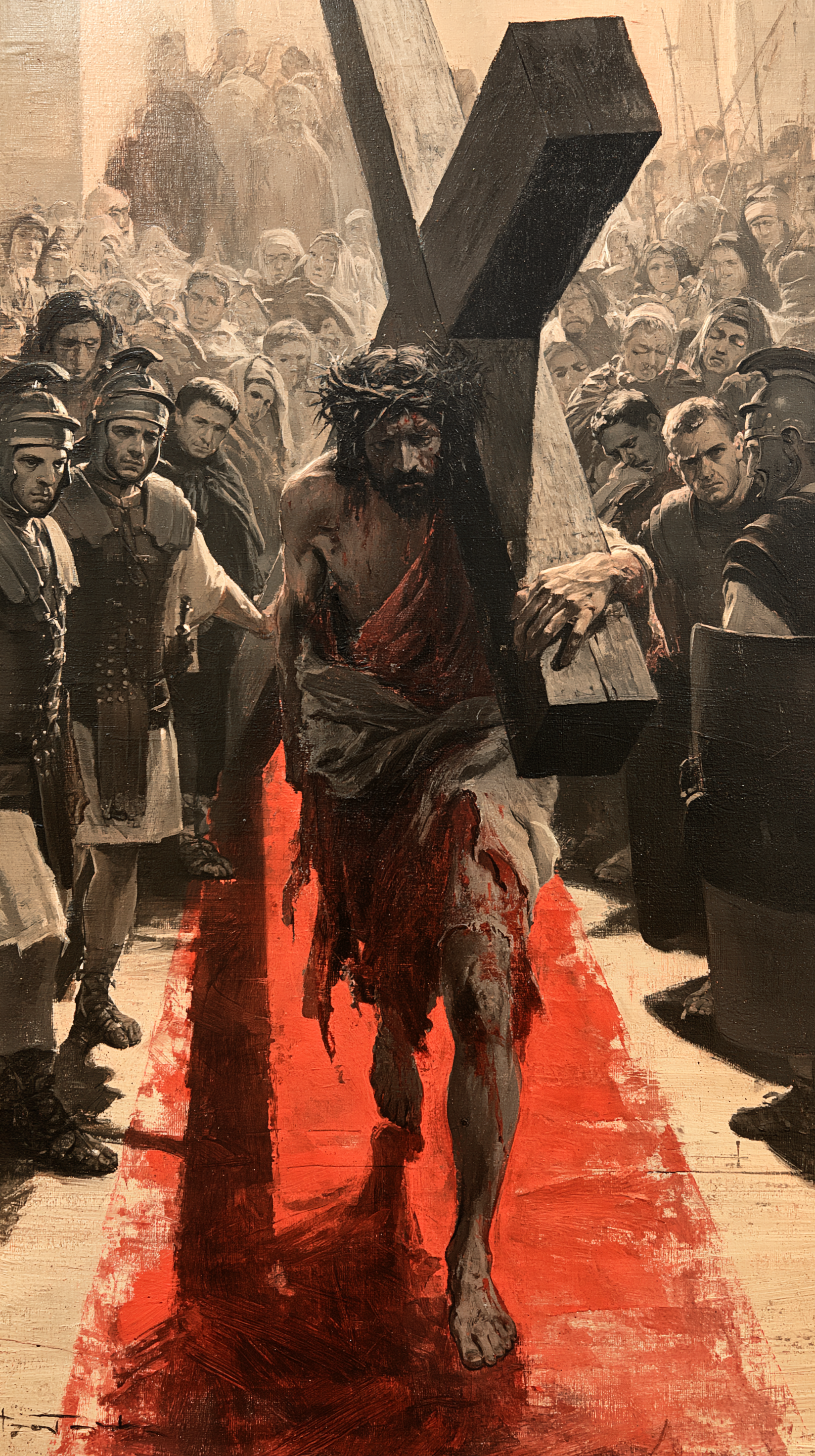 Le Chemin de croix — Rouge du sacrifice · Portrait n° 9 — aperçu de la finition sélectionnée