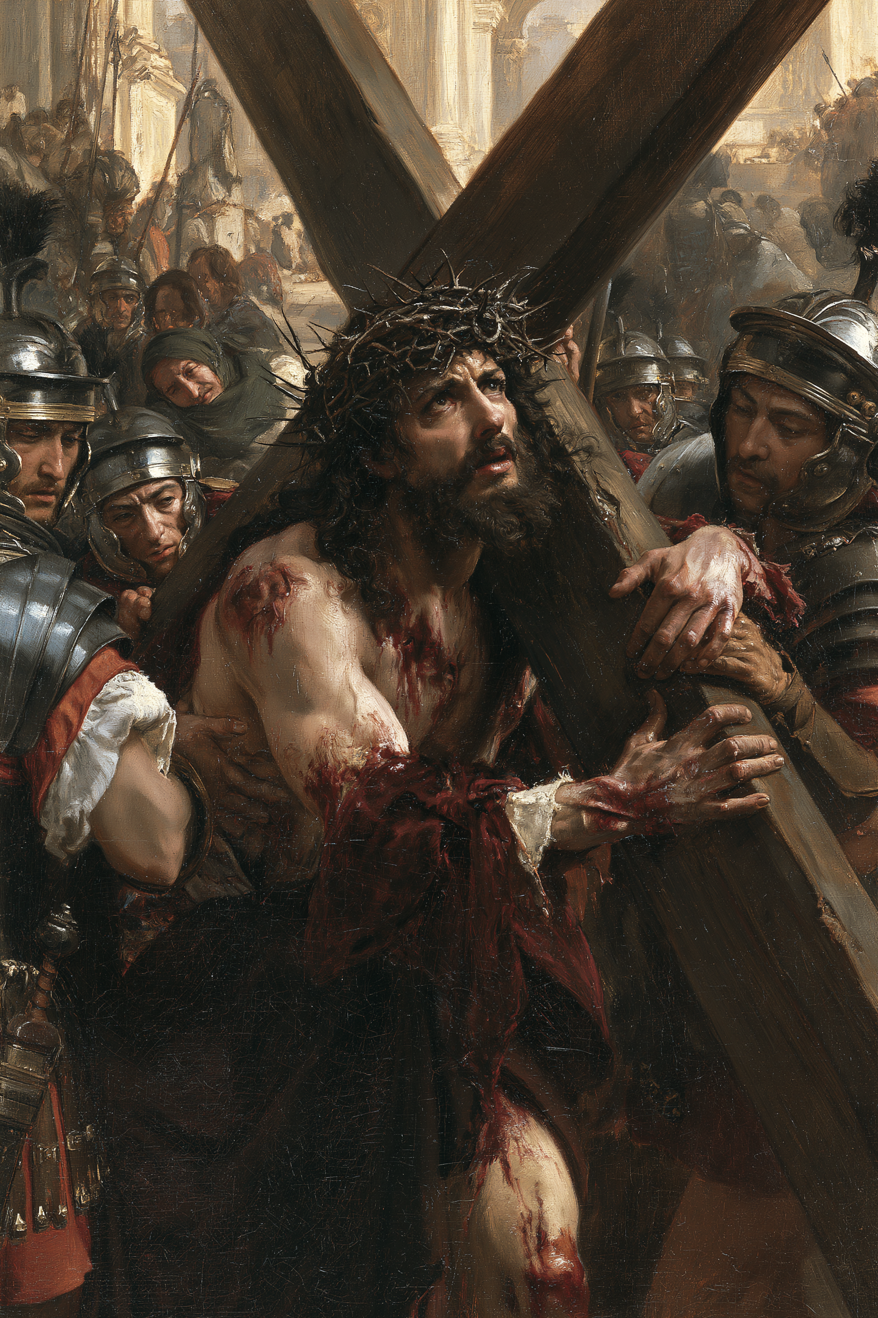 Le Chemin de croix — Rouge du sacrifice · Portrait n° 12 — aperçu de la finition sélectionnée