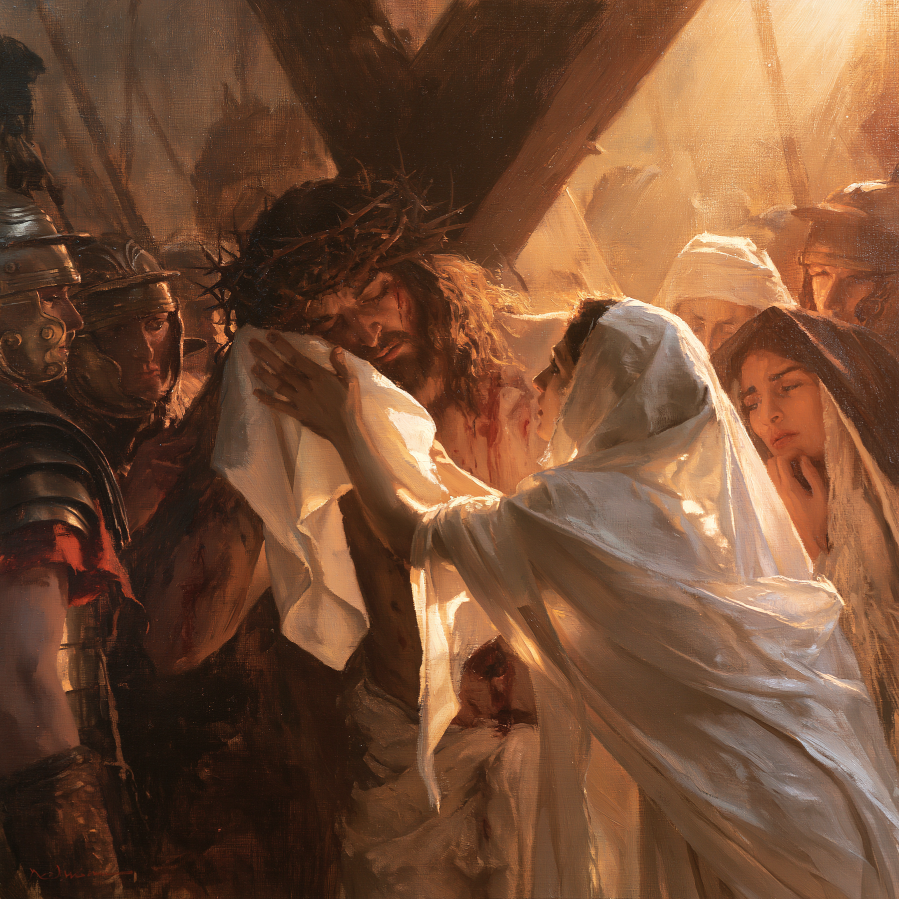 Le Chemin de croix — Véronique et le visage du Christ · Carré n° 1 — aperçu de la finition sélectionnée