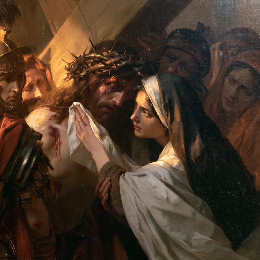 Le Chemin de croix — Véronique et le visage du Christ · Carré n° 4