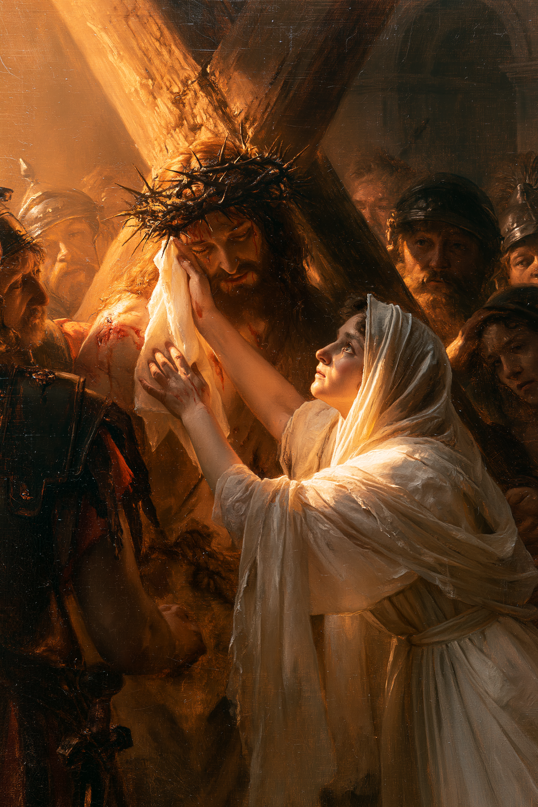 Le Chemin de croix — Véronique et le visage du Christ · Portrait n° 14 — aperçu de la finition sélectionnée