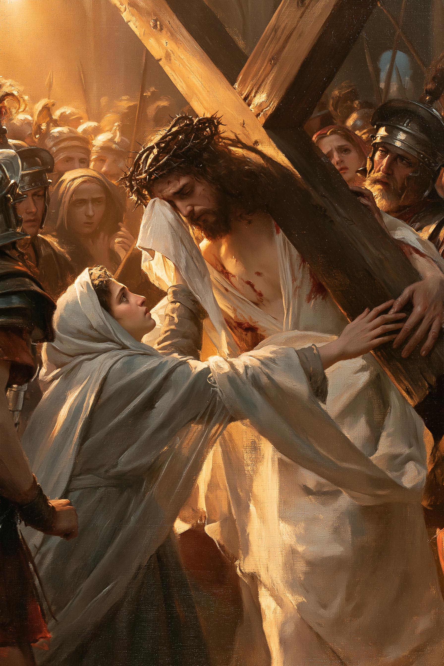 Le Chemin de croix — Véronique et le visage du Christ · Portrait n° 16 — aperçu de la finition sélectionnée